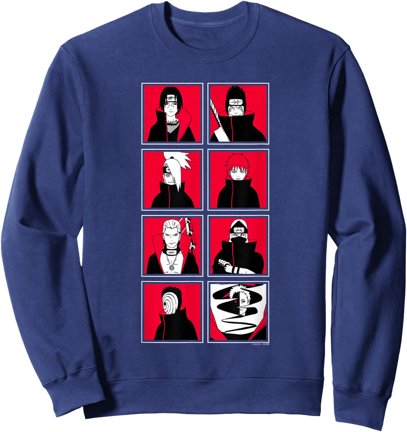 Naruto Shippuden Akatsuki Character Frames Pop Art Anime Sweatshirt - Sweatshirt | Navy