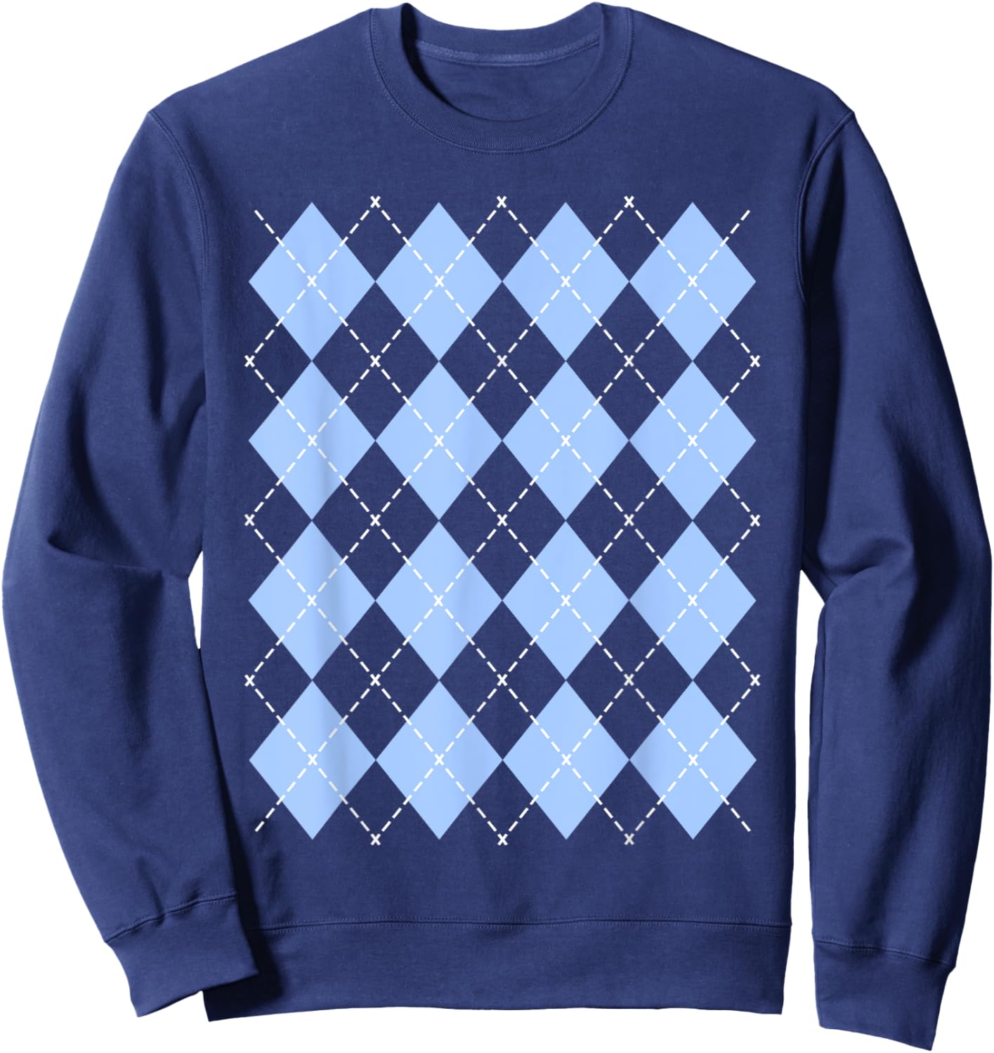 50s Rockabilly Sock Hop Vintage 1950s Clothing Retro Argyle Sweatshirt - Sweatshirt | Navy