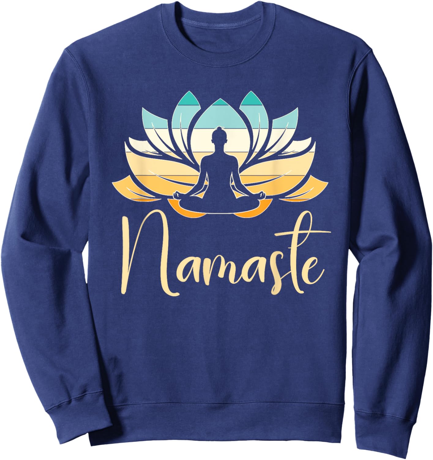 Namaste Lotus Flower Meditation Yoga Sweatshirt - Sweatshirt | Navy