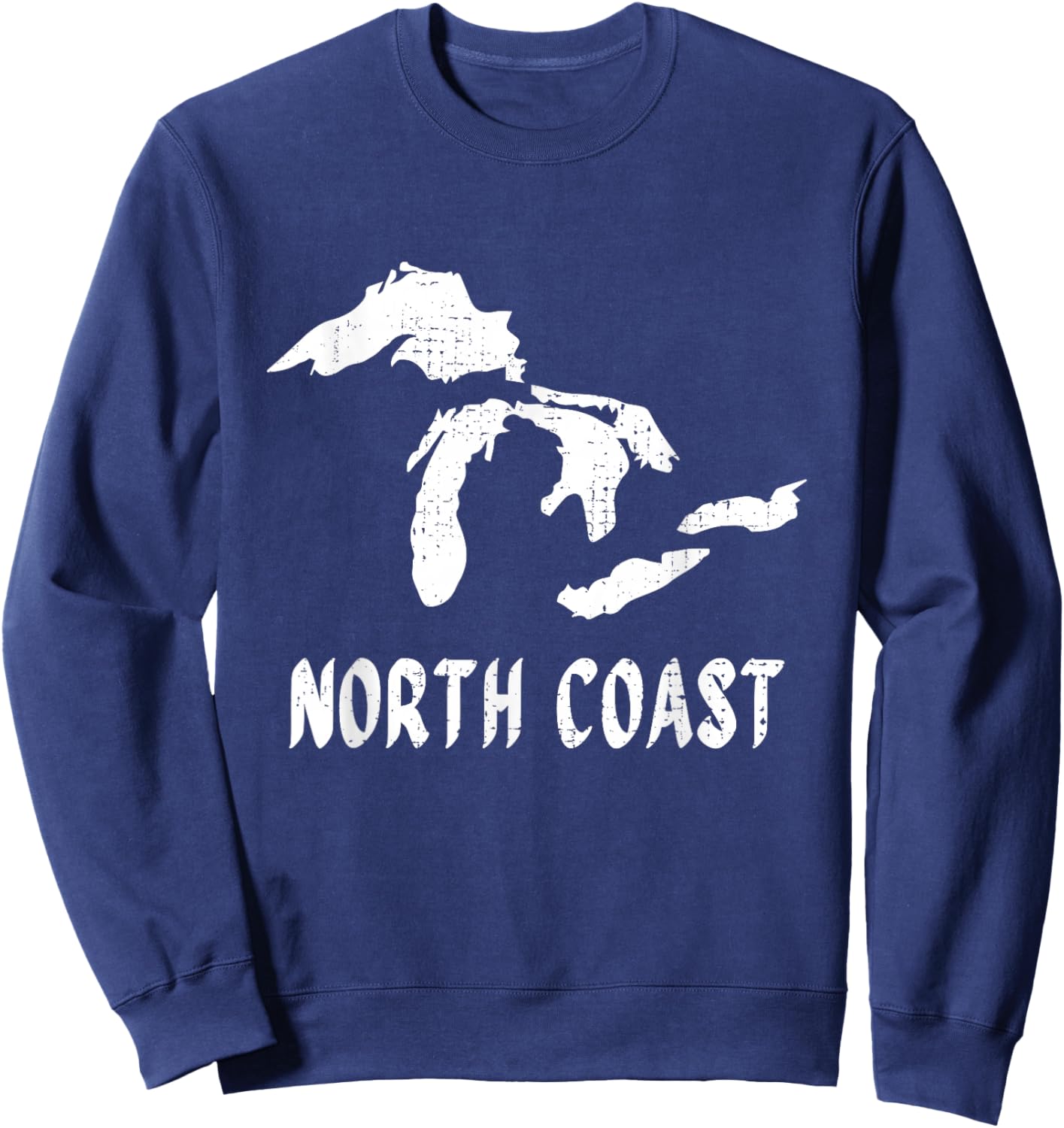 Unsalted Michigan, Great, Lakes, Michiganians, Traverse City Sweatshirt - Sweatshirt | Navy