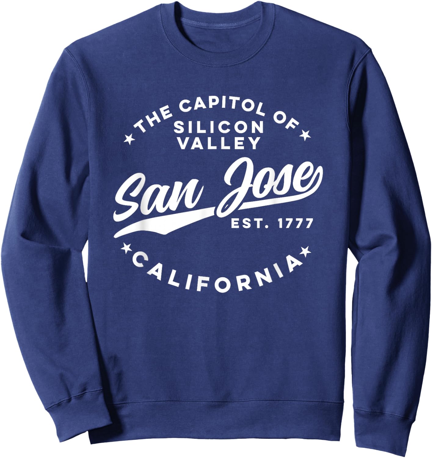Vintage Silicon Valley San Jose California Retro USA White Sweatshirt - Sweatshirt | Navy