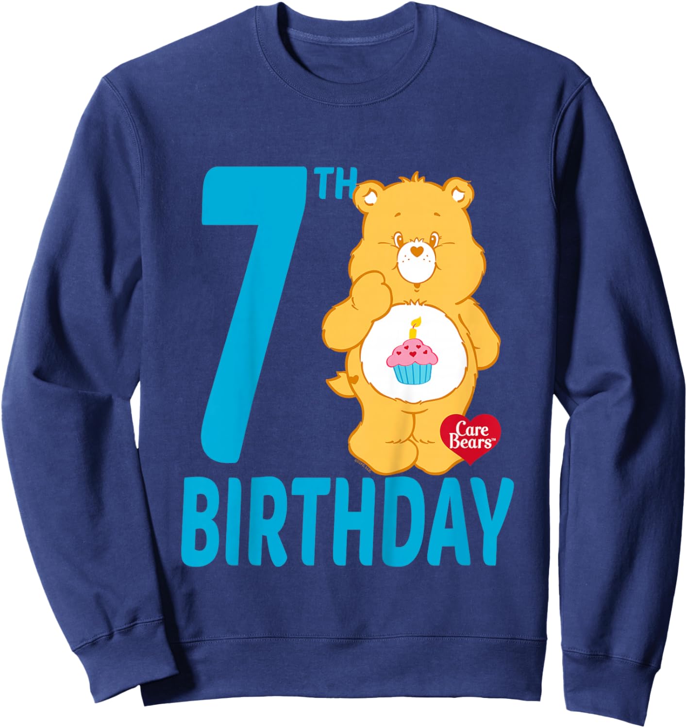 Care Bears Birthday Bear Celebrates A 7th Birthday Sweatshirt - Sweatshirt | Navy