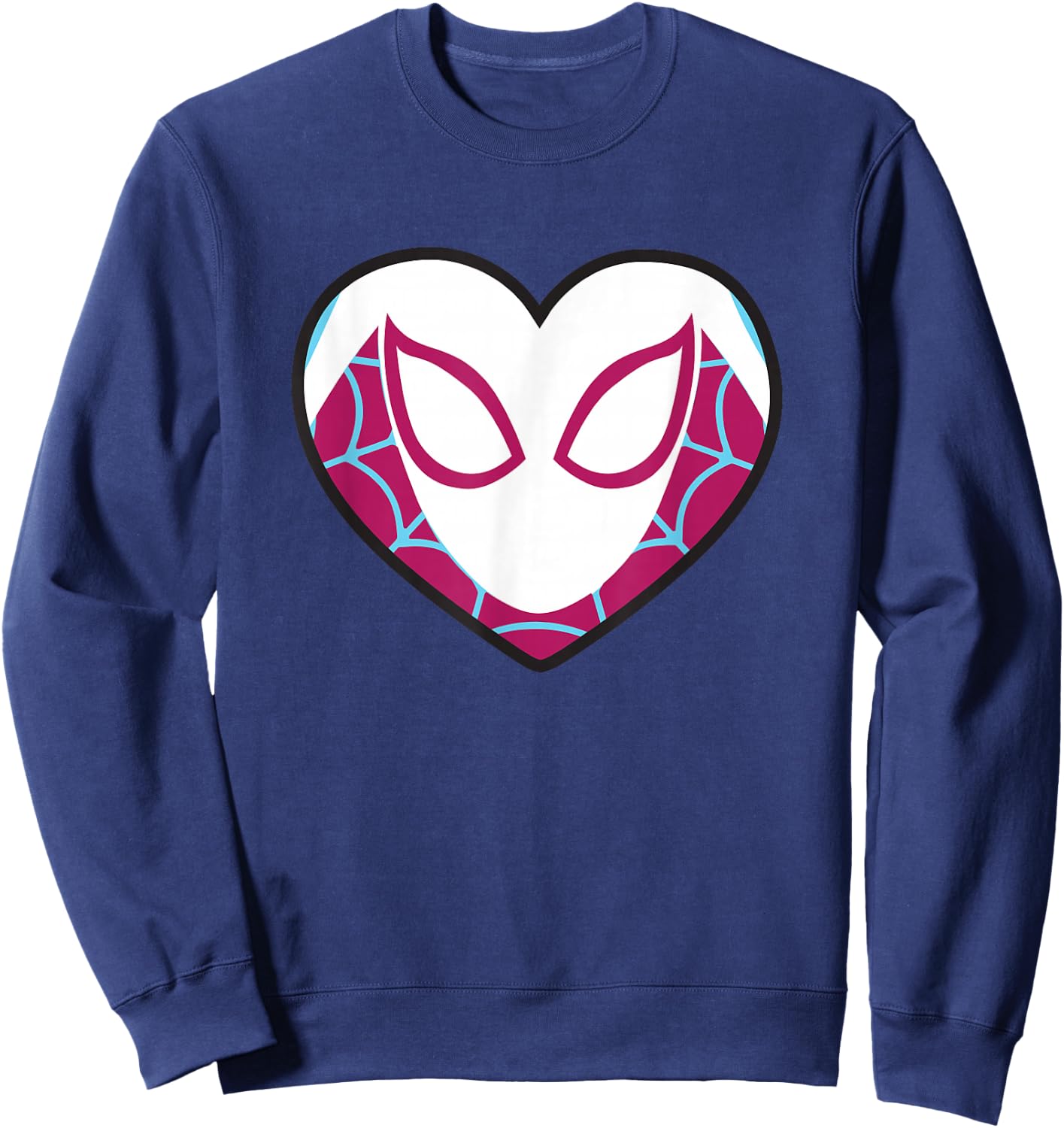 Marvel Spider-Man Ghost Spider Gwen Heart Mask Logo Sweatshirt - Sweatshirt | Navy