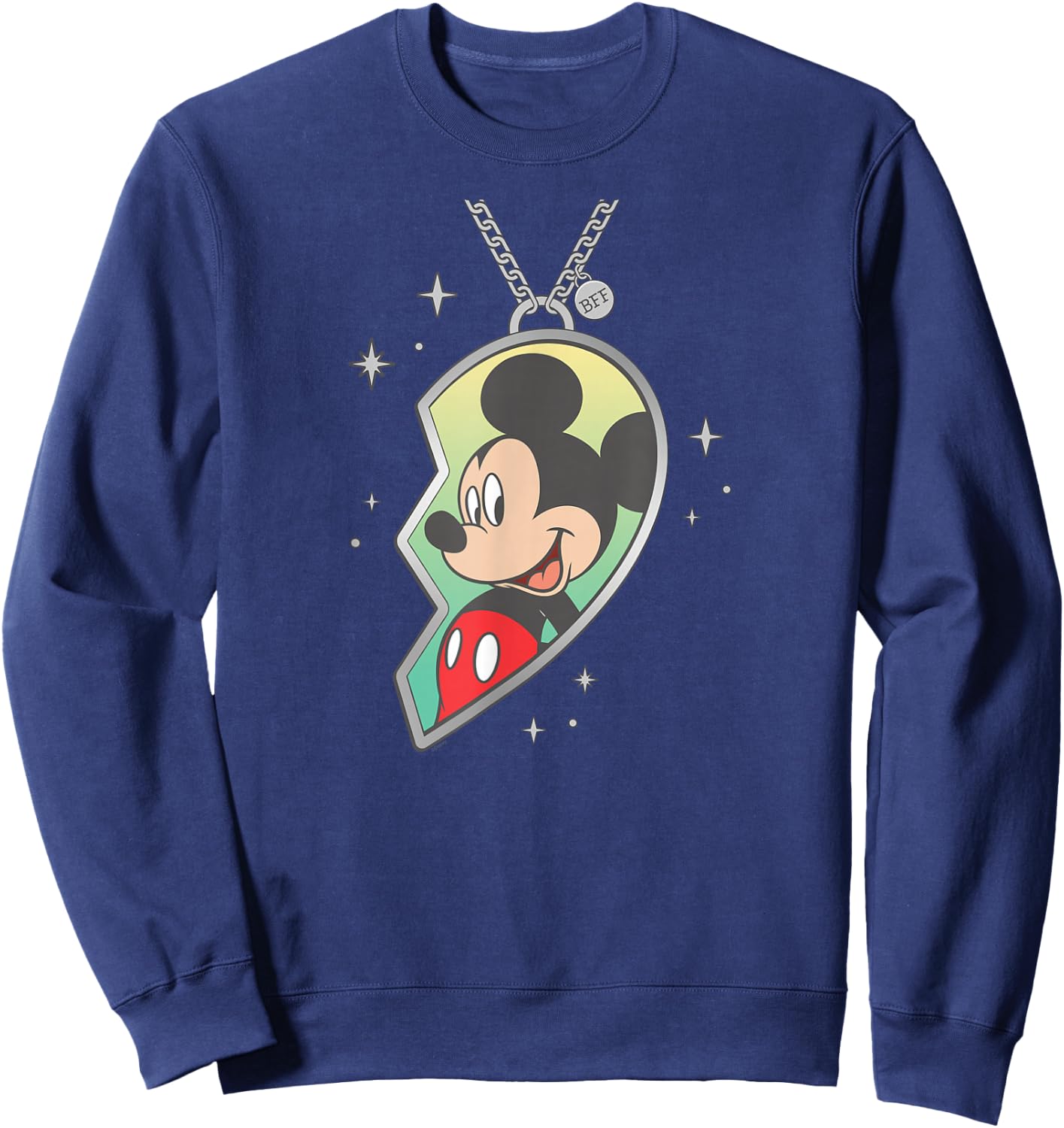 Disney BFF Best Friends Matching Heart Necklace Mickey Mouse Sweatshirt - Sweatshirt | Navy