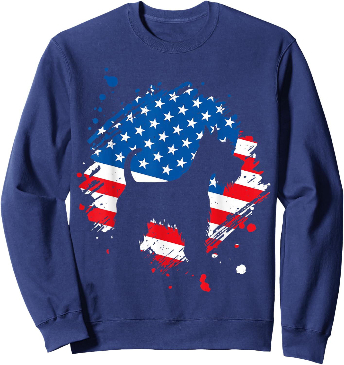 Schnauzer American Flag Sweatshirt - Sweatshirt | Navy
