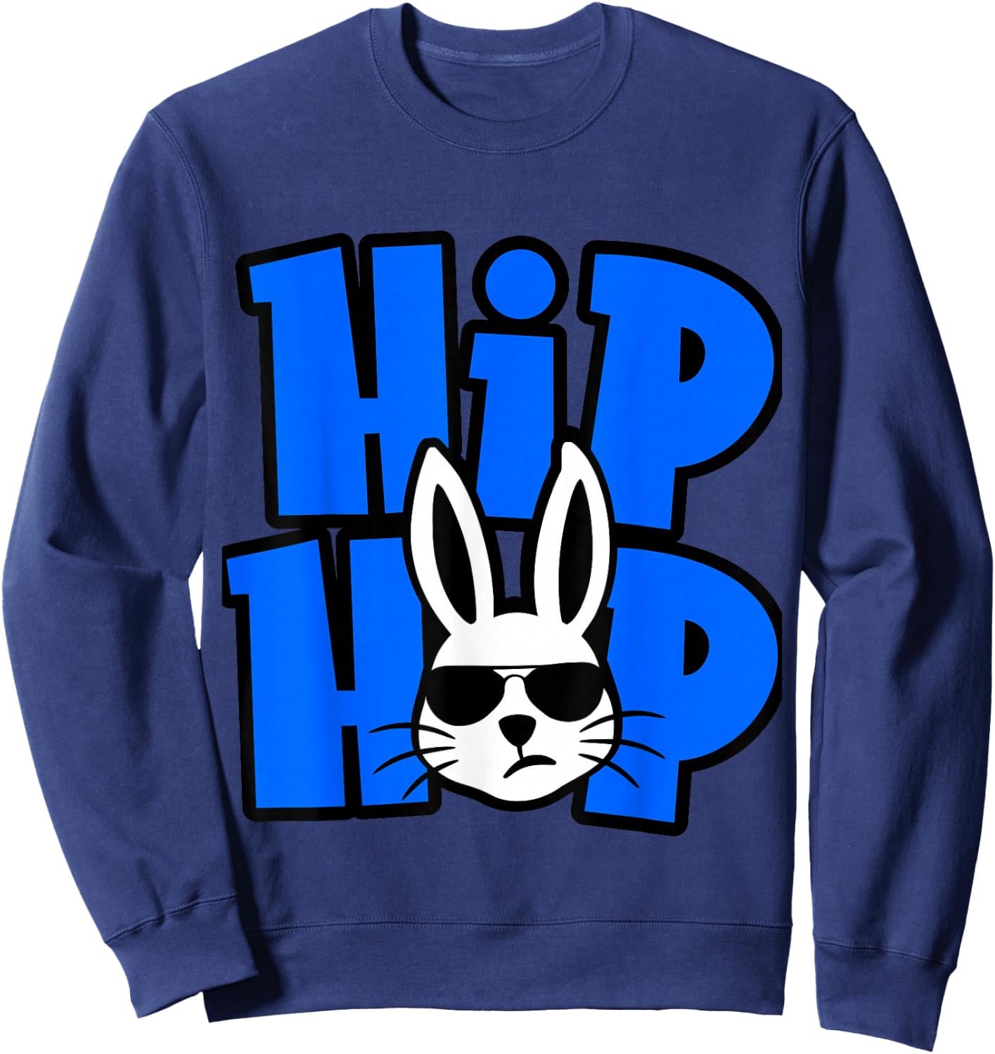 Hip Hop Bunny Funny Gift Easter Boys Girls Kids Sweatshirt - Sweatshirt | Navy