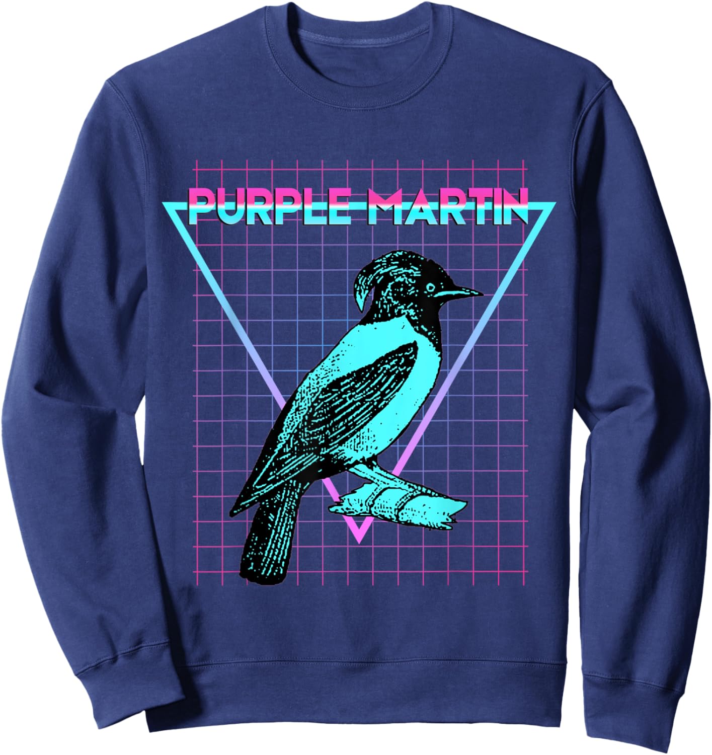 Purple Martin Bird Aesthetic Retro Bird Lover Sweatshirt - Sweatshirt | Navy