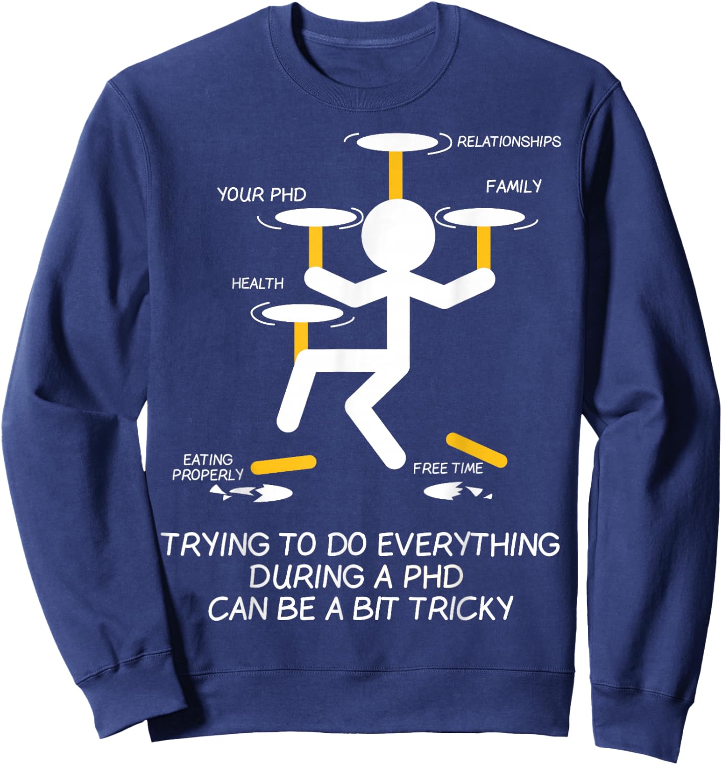 Ph.D PHD Phinished Graduate Student Funny Graduation Gift Sweatshirt - Sweatshirt | Navy