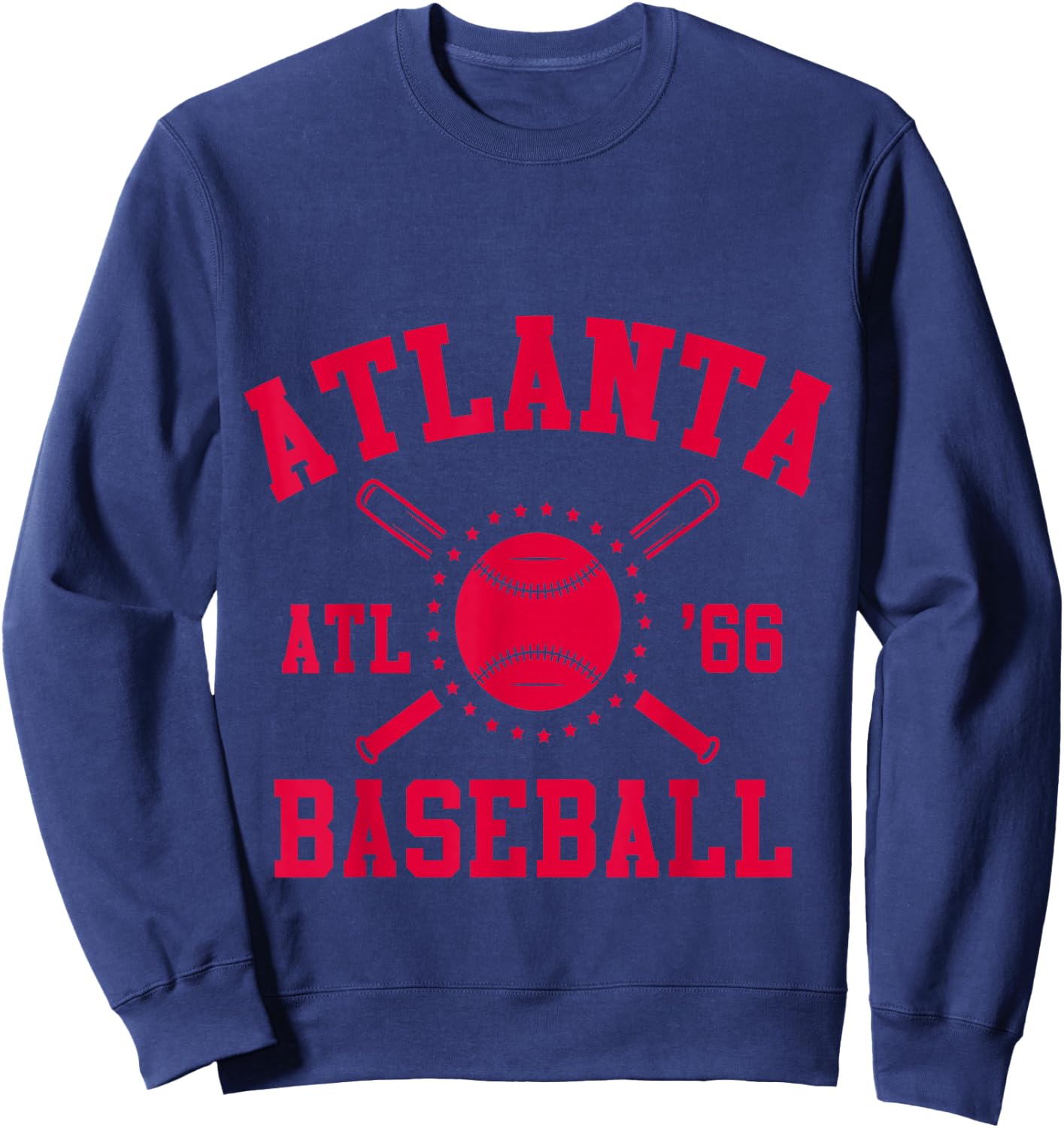 Atlanta Baseball | ATL Vintage Brave Retro Sweatshirt - Sweatshirt | Navy