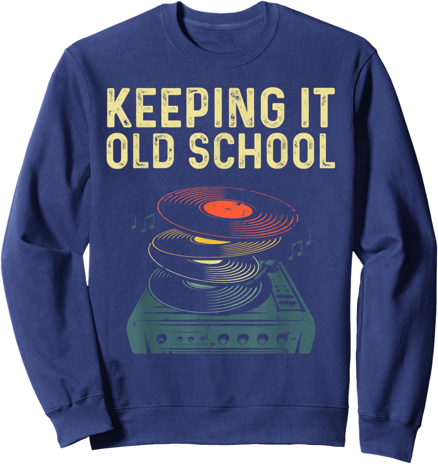 Cool Vinyl Women Music Record Turntable Collecting Sweatshirt - Sweatshirt | Navy