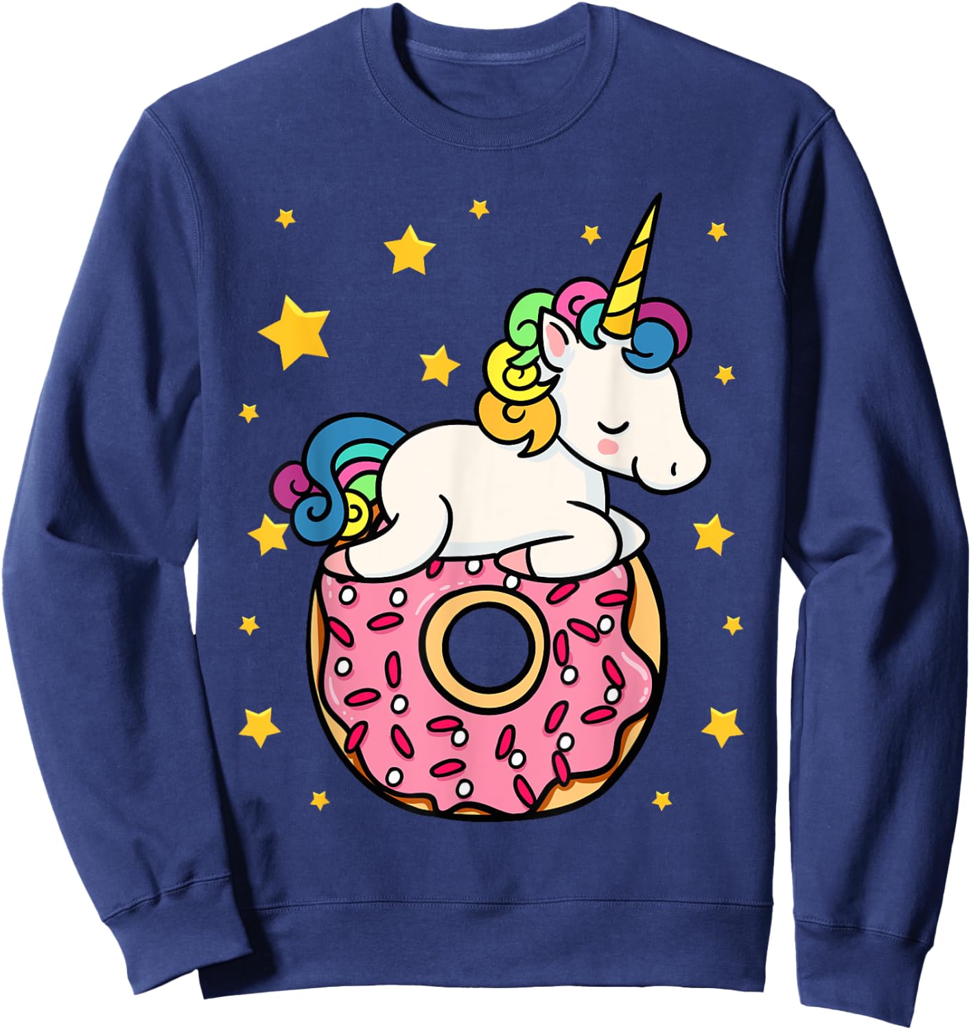 Unicorn Donut Doughnut Dessert Food Lover Candy Gift Sweatshirt - Sweatshirt | Navy