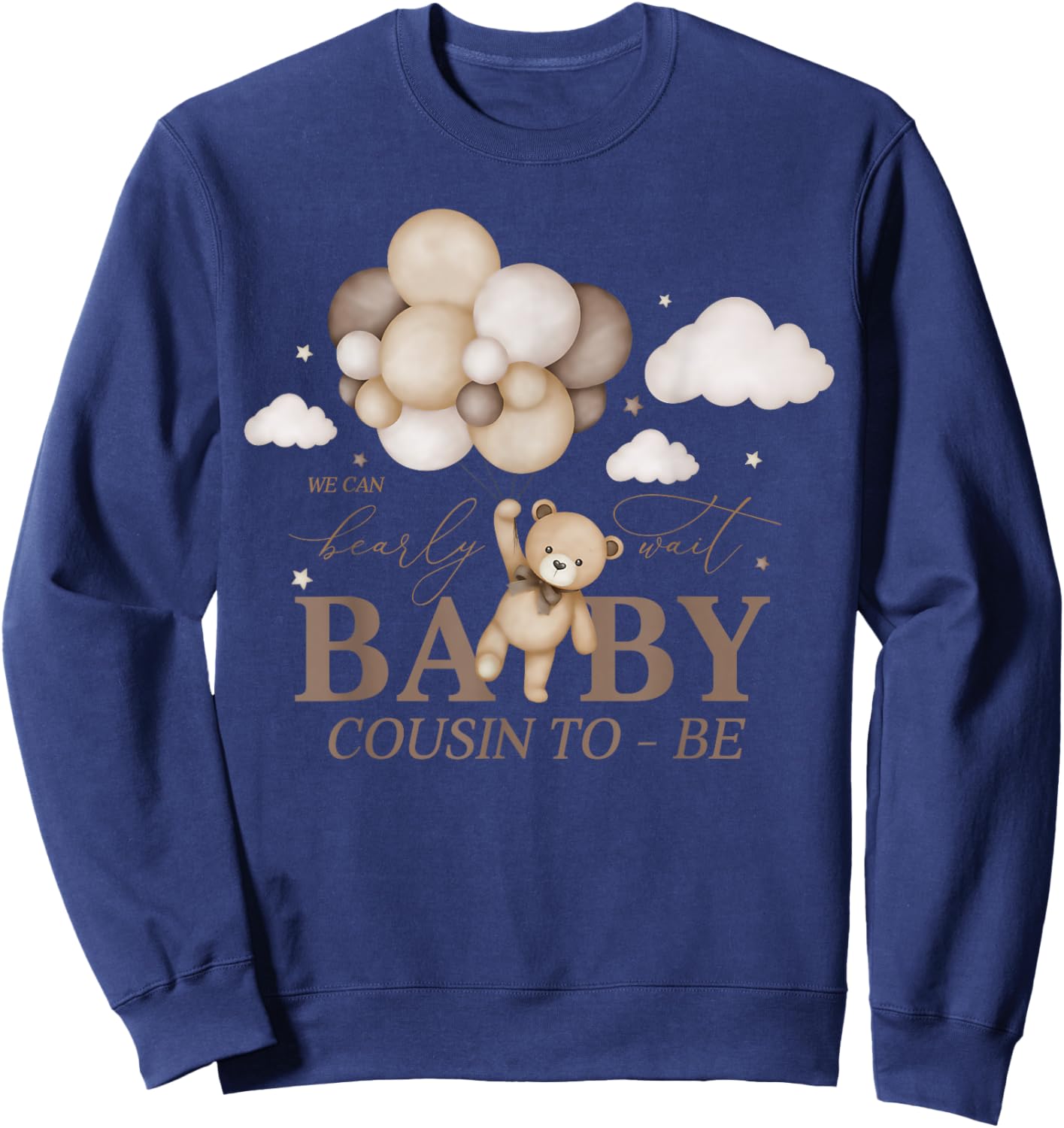Cousin We Can Bearly Wait Baby Shower Bear Family Matching Sweatshirt - Sweatshirt | Navy