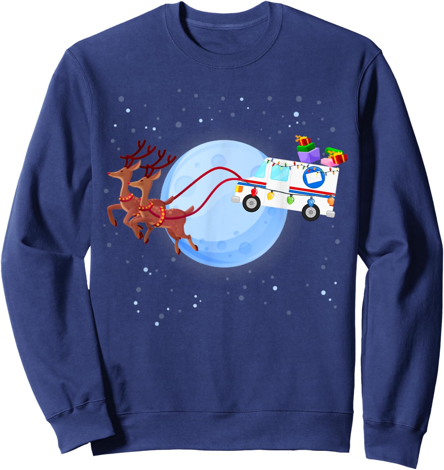 Postal Worker Christmas Mail Truck Funny Mailman Gift Sweatshirt - Sweatshirt | Navy