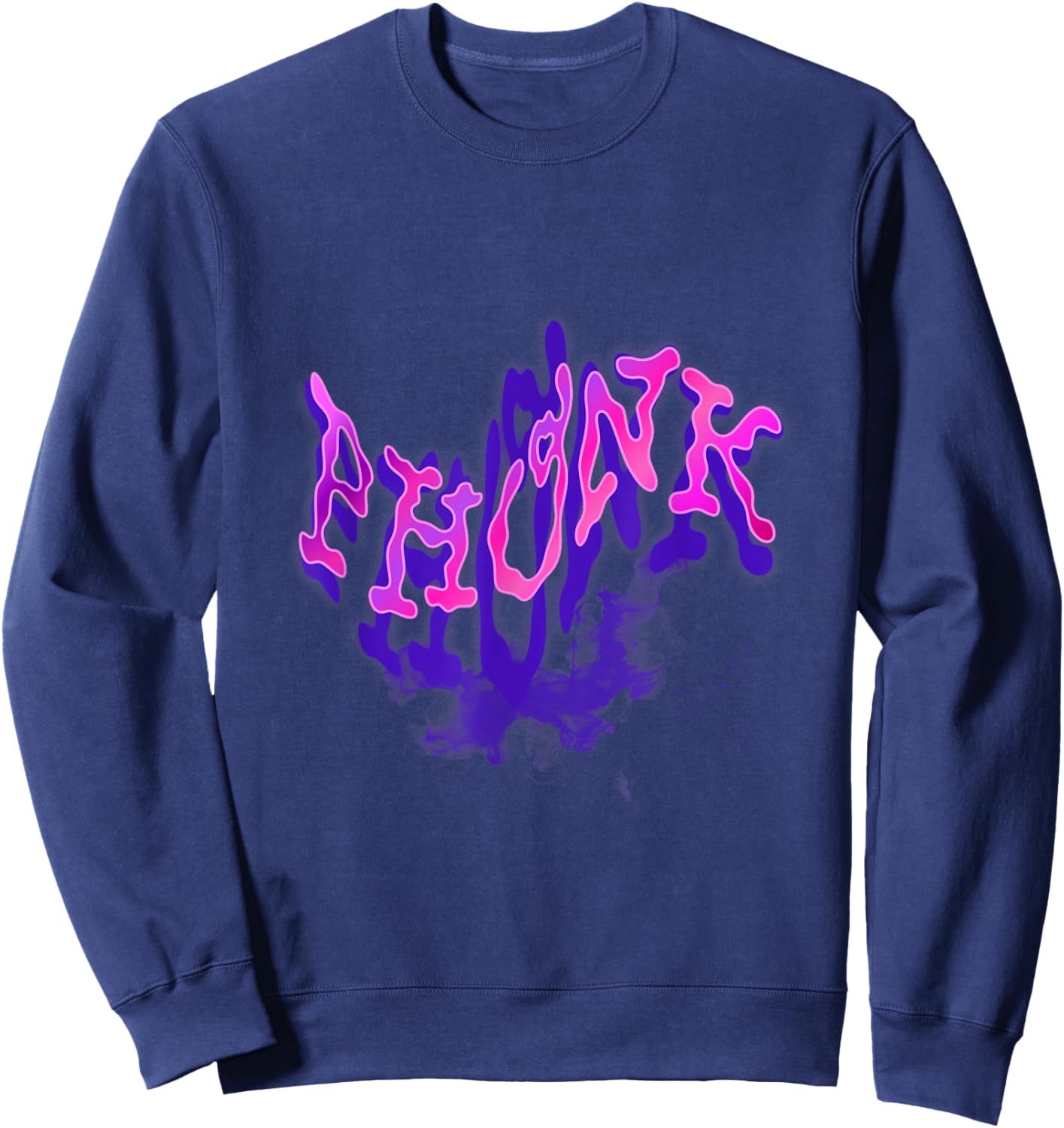 Vibrant Phonk Music Psychedelic Rave Aesthetic Culture Vibes Sweatshirt - Sweatshirt | Navy