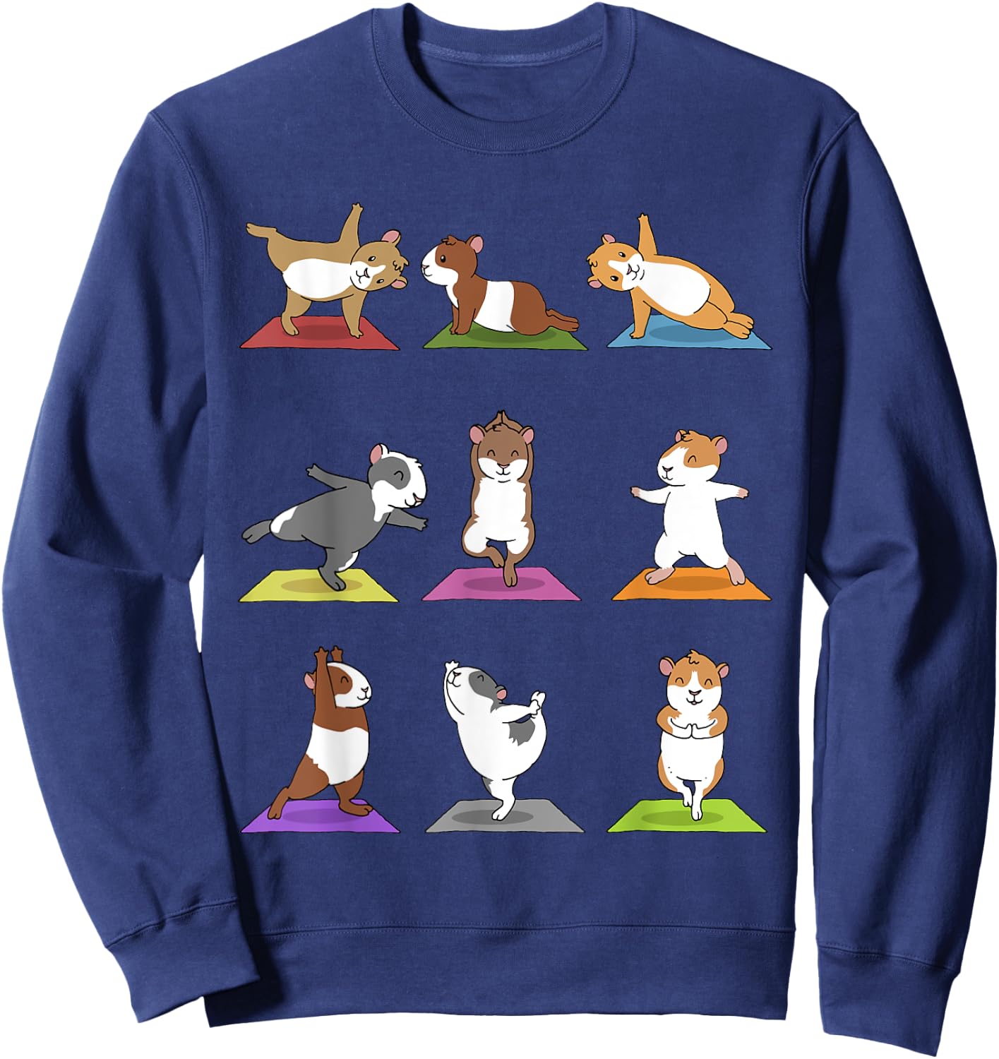 Guinea Pig Funny Guinea Pigs In Yoga Poses Sweatshirt - Sweatshirt | Navy