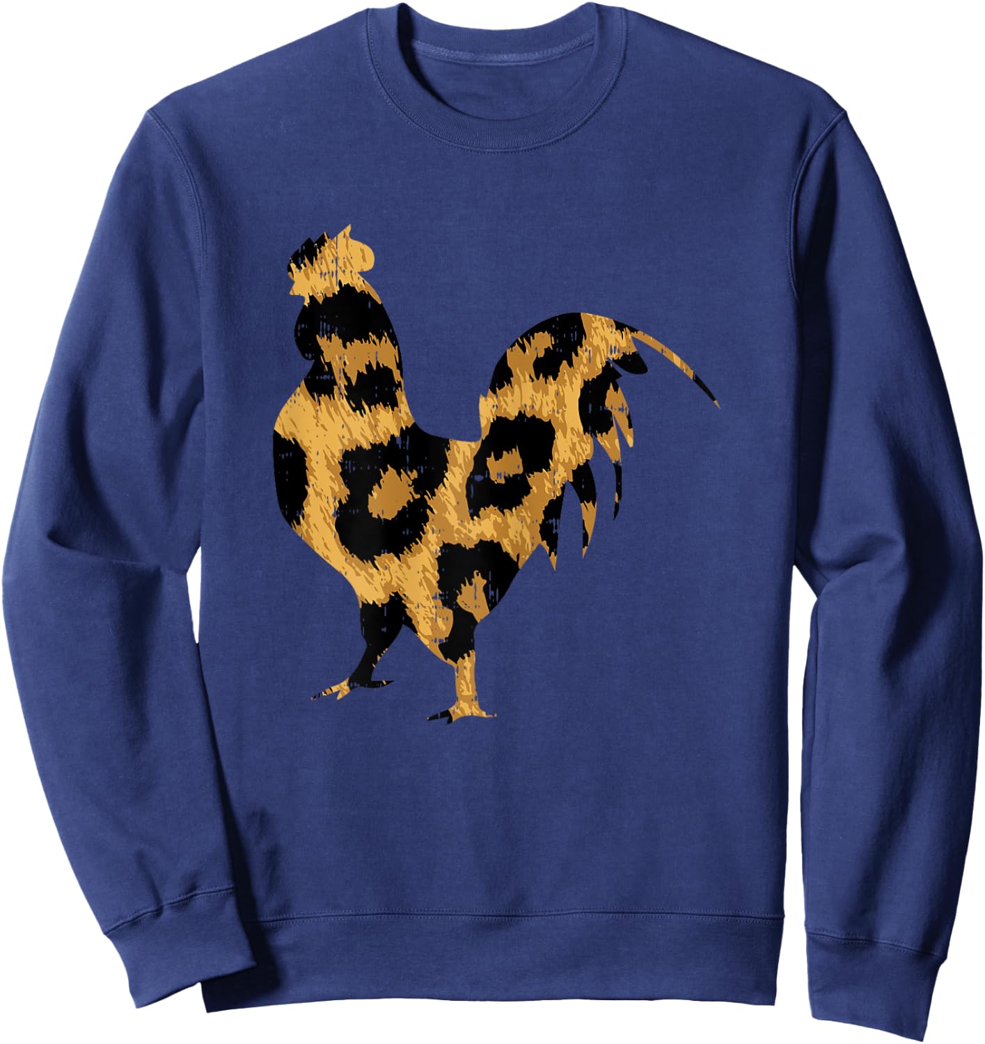 Leopard Print Cheetah Chicken Farm Farmer Women Girls Gift Sweatshirt - Sweatshirt | Navy