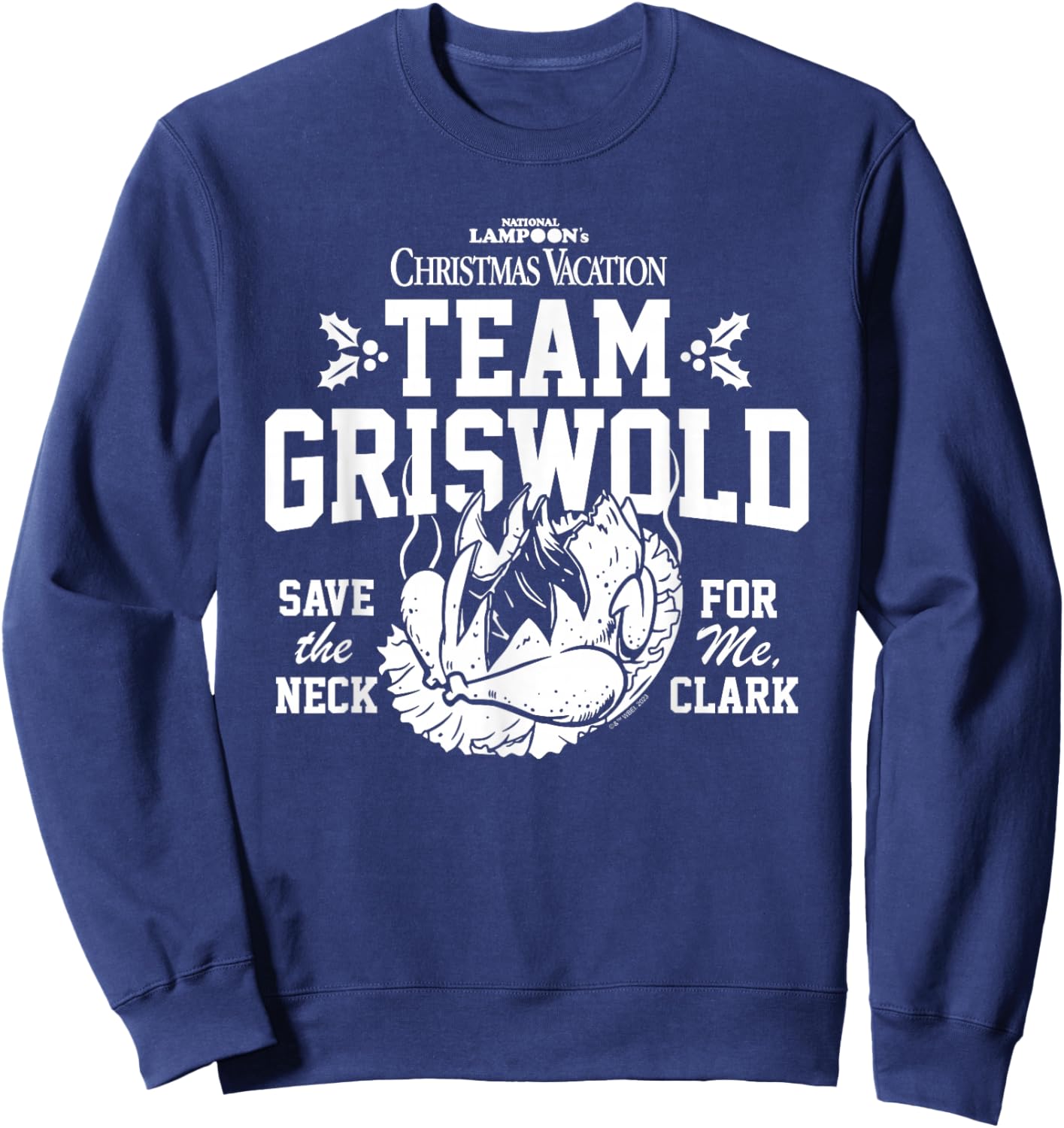 National Lampoon's Christmas Vacation Team Griswold - Men's Black Cotton Classic Short Sleeve Graphic Christmas - Small Sweatshirt - Sweatshirt | Navy