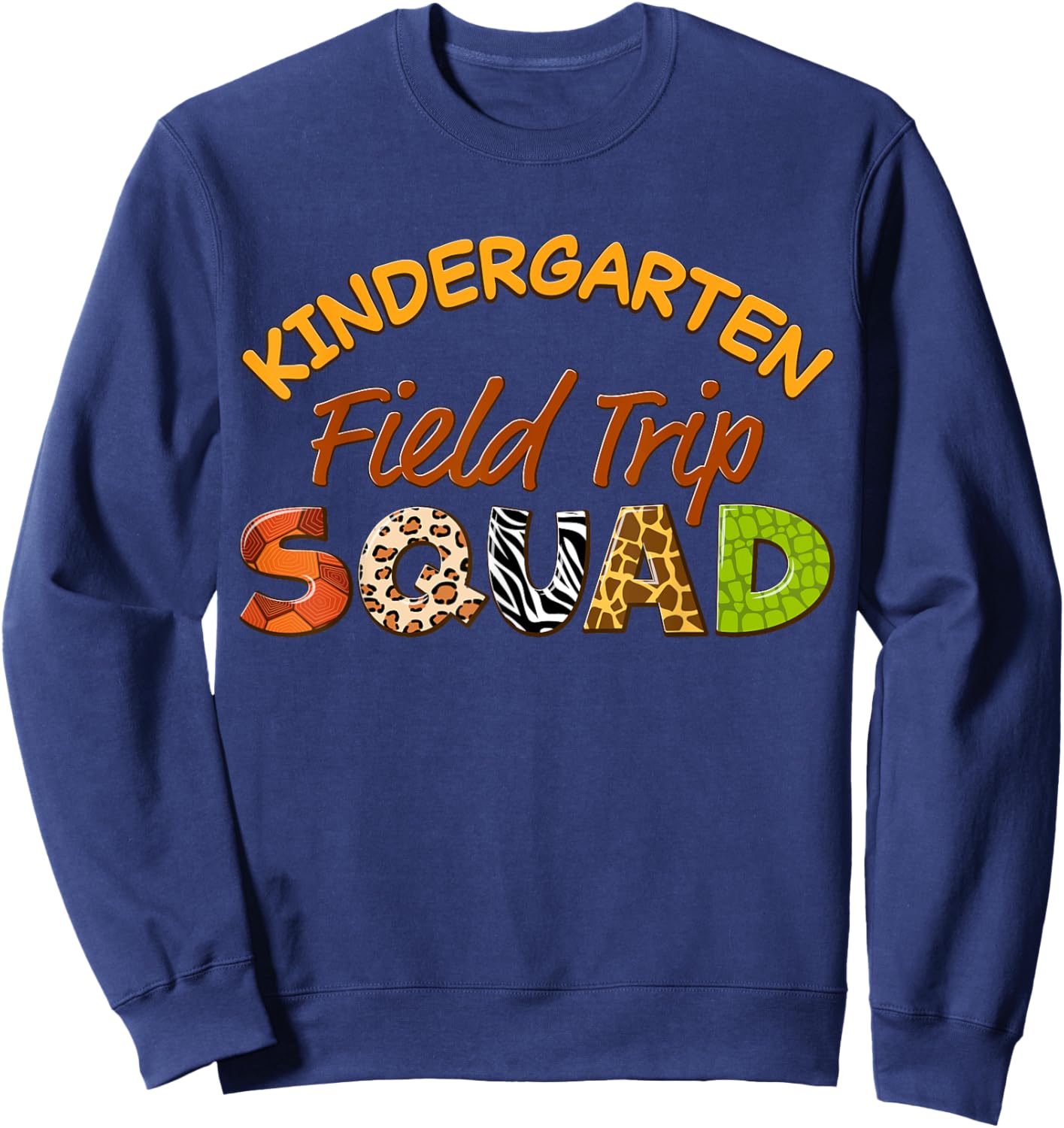Kindergarten Students School Zoo Field Trip Squad Matching Sweatshirt - Sweatshirt | Navy