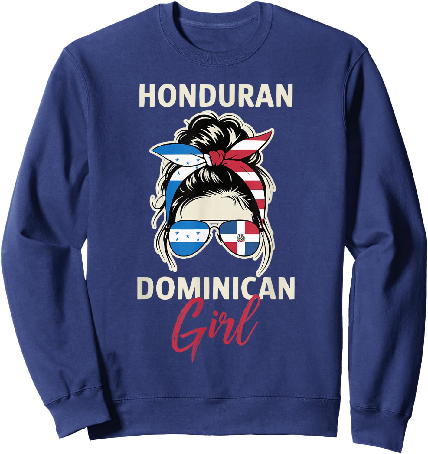 Half Dominican Half Honduran Dominican Republic Honduras Sweatshirt - Sweatshirt | Navy