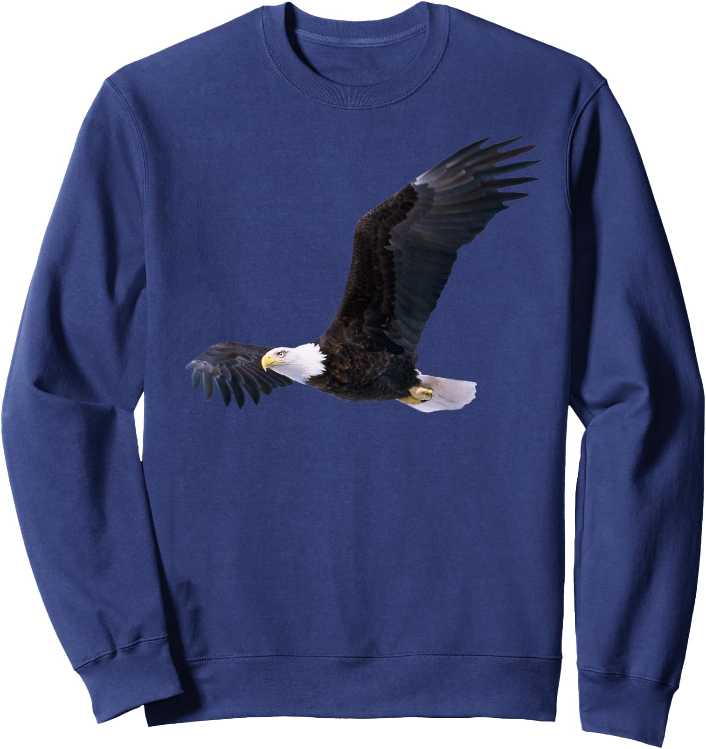 Elegant American Bald Eagle In Flight Photo Portrait Sweatshirt - Sweatshirt | Navy