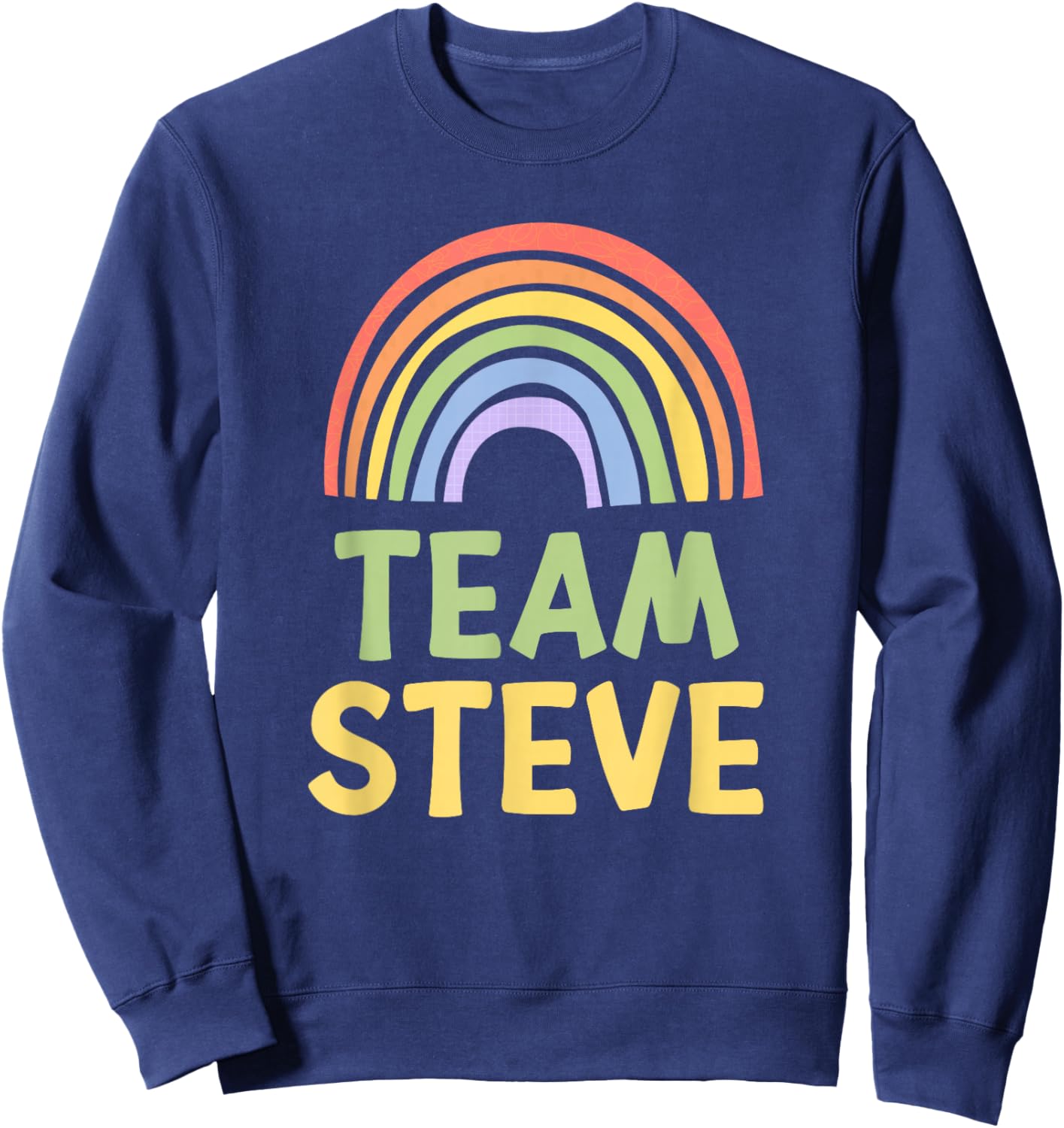 Happy Colorful Team Steve Rainbow Pride Green Yellow Sweatshirt - Sweatshirt | Navy
