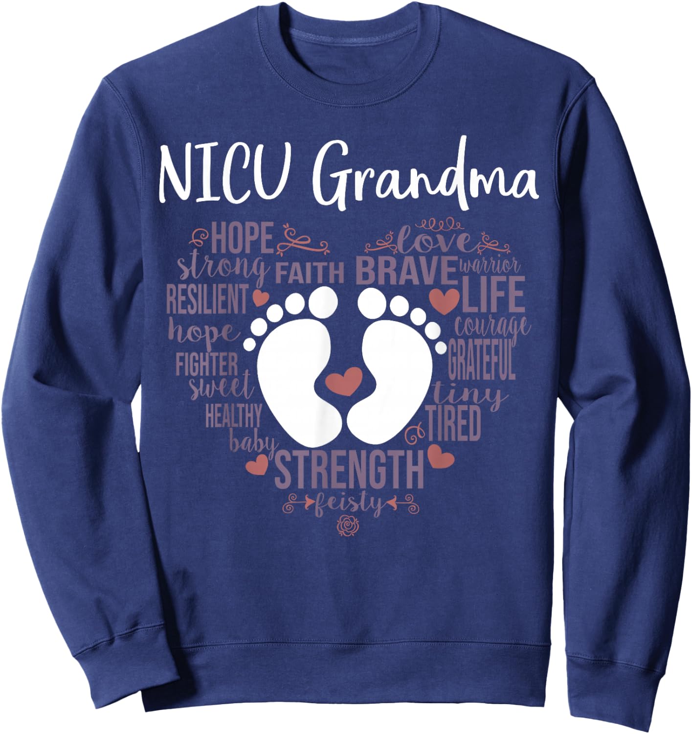 "NICU Grandma" Preemie or NICU Grandma Shirt Sweatshirt - Sweatshirt | Navy