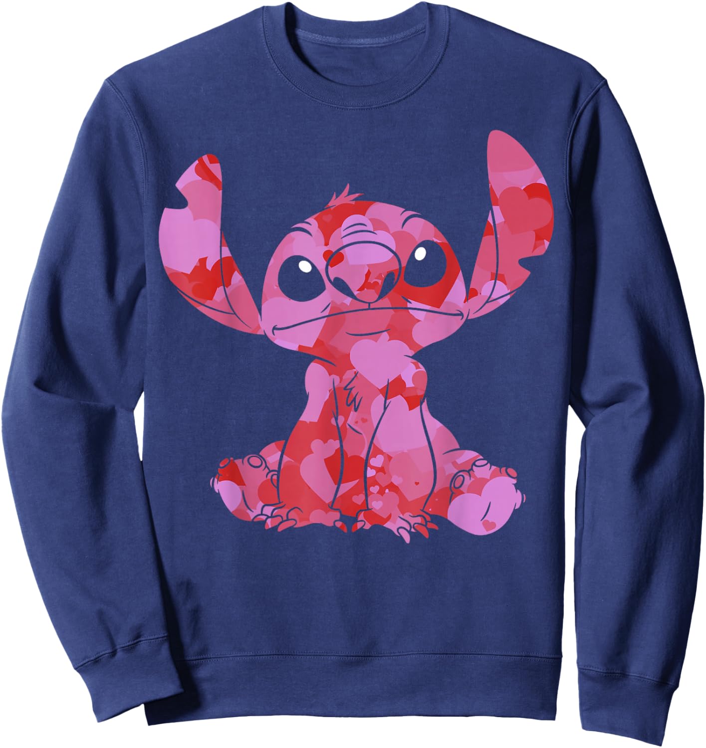 Disney Lilo & Stitch Valentine's Day Stitch Heart Fill Sweatshirt - Sweatshirt | Navy
