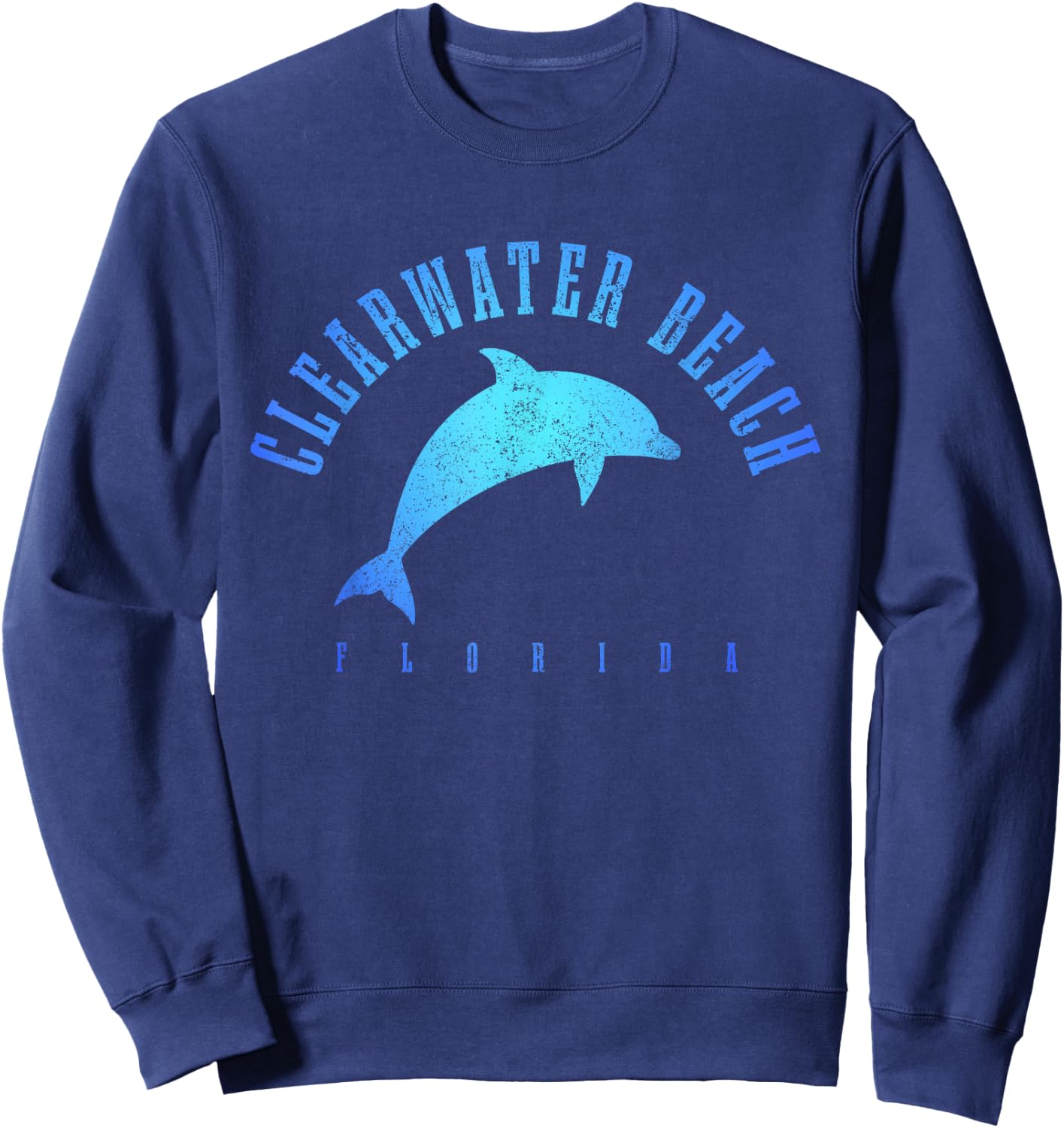 Clearwater Beach Florida FL Dolphin Vacation Souvenir Sweatshirt - Sweatshirt | Navy