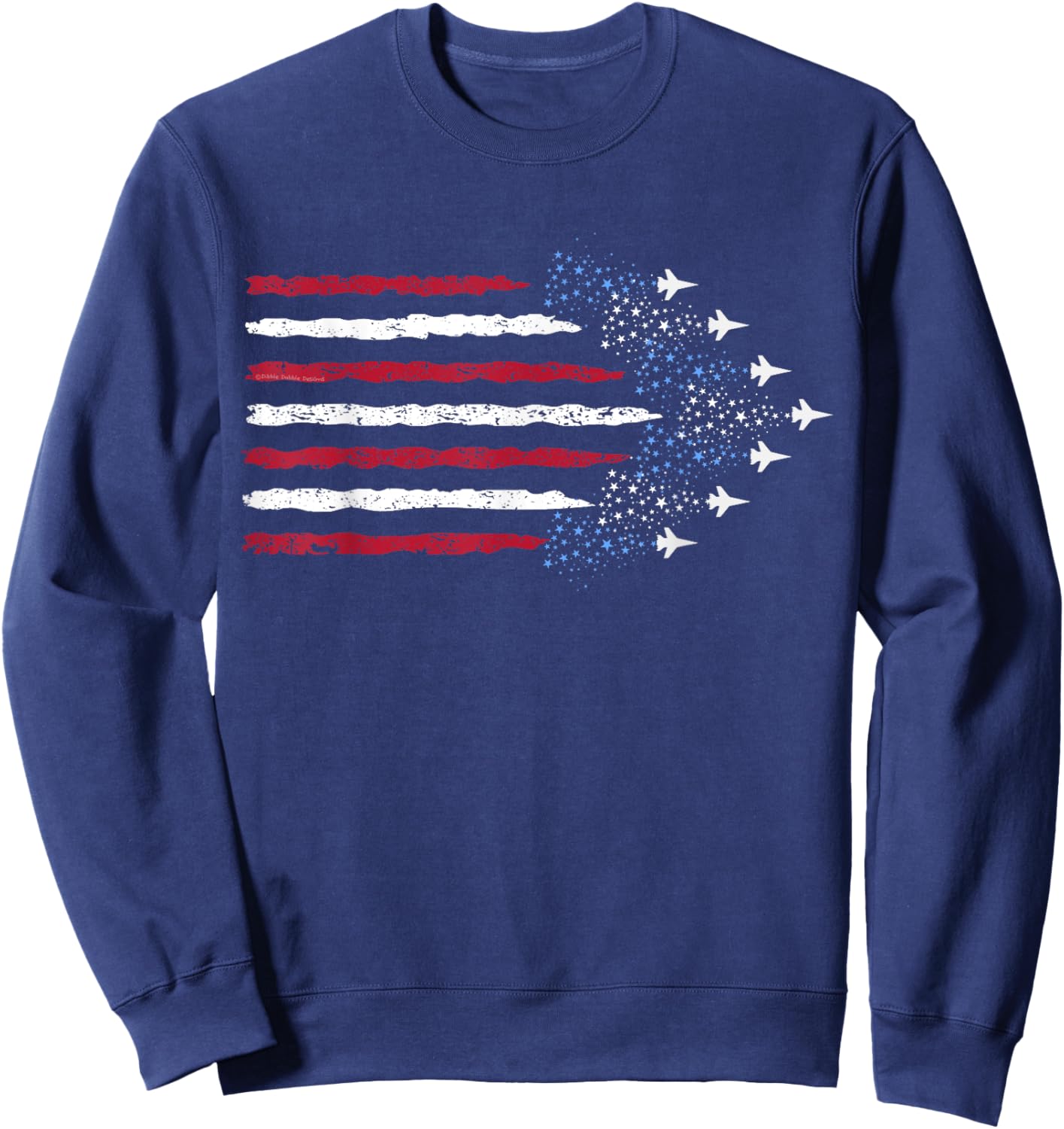 Patriotic Stars Red White Blue USA Fighter Jets 4th of July Sweatshirt - Sweatshirt | Navy