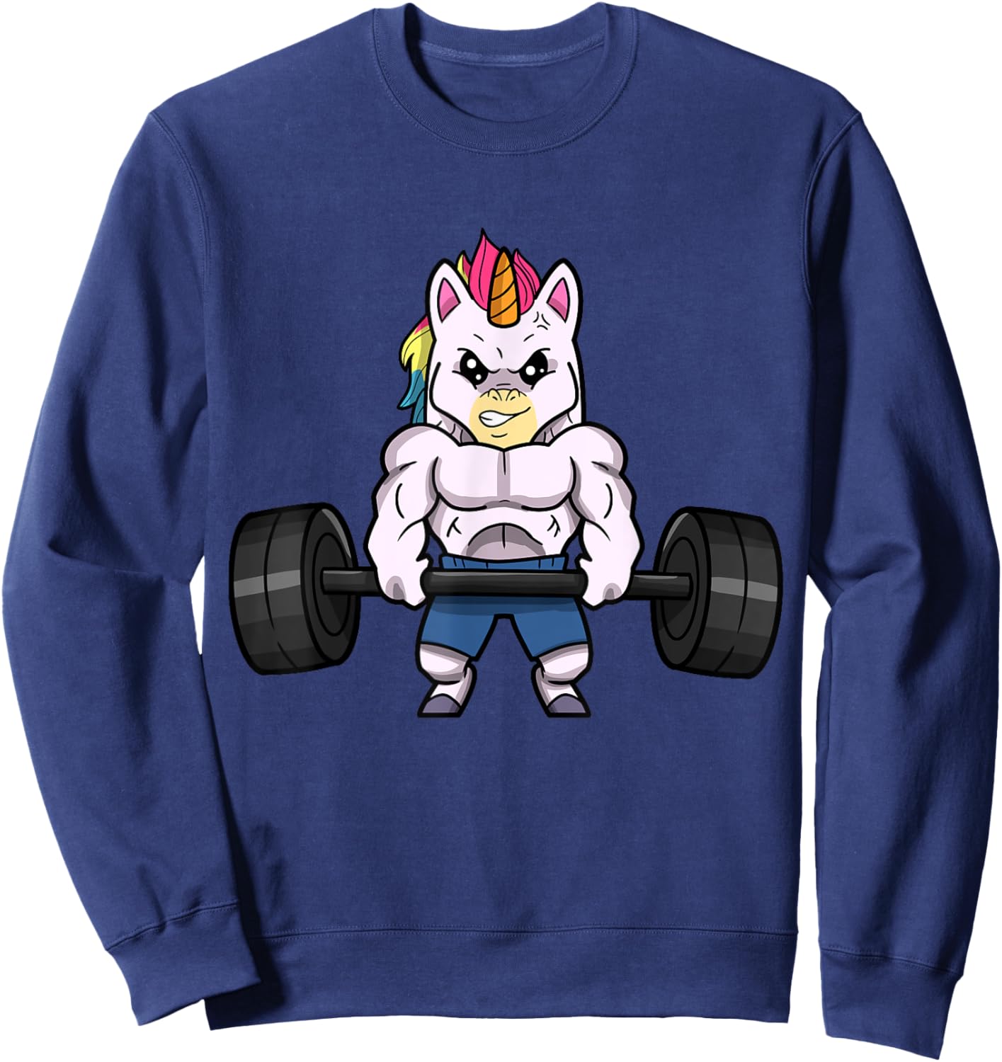 Weightlifting Unicorn Funny Powerlifting Fitness Gym Sweatshirt - Sweatshirt | Navy