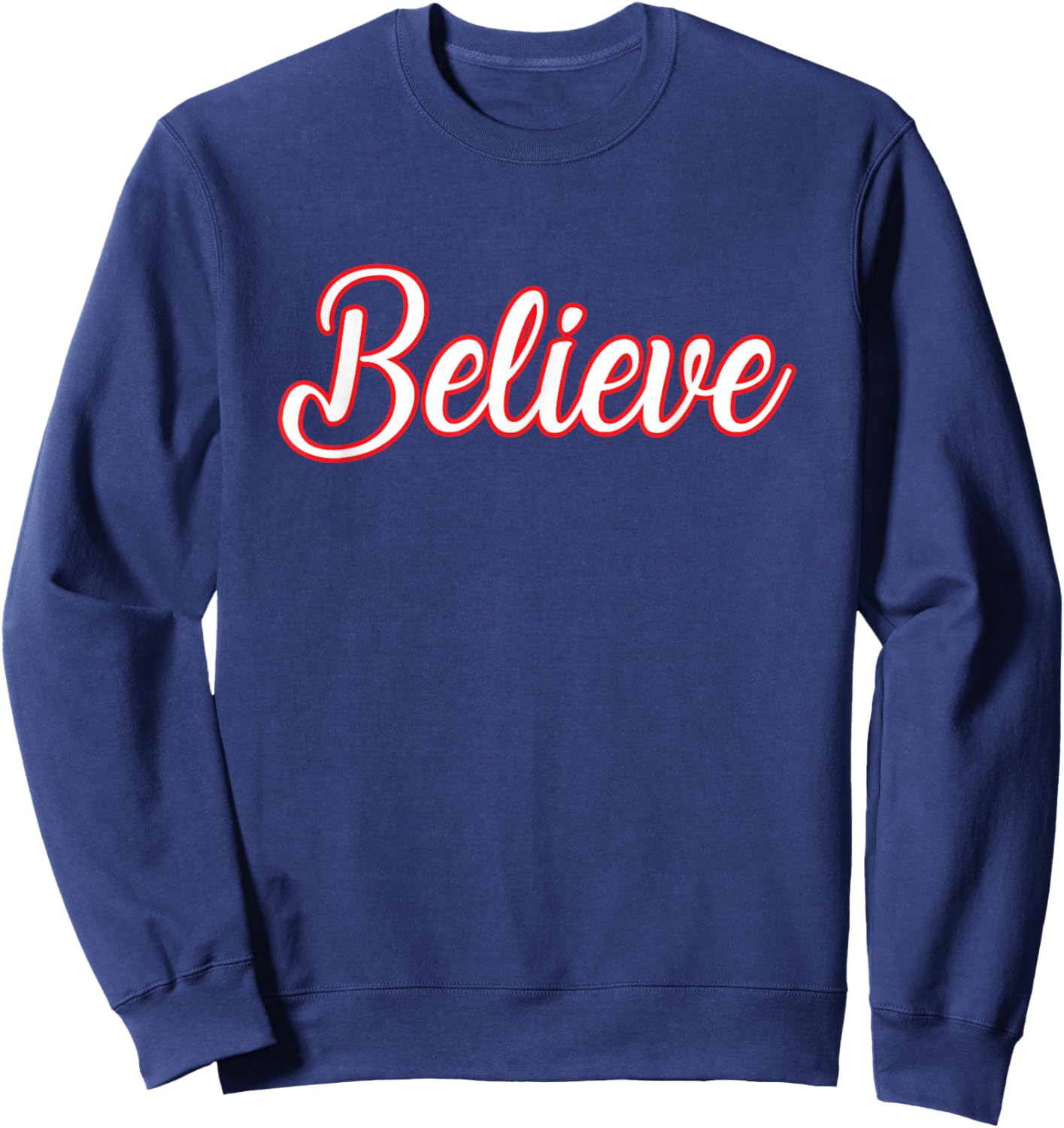 Believe Christmas Inspirational Faith Religion Mental Health Sweatshirt - Sweatshirt | Navy
