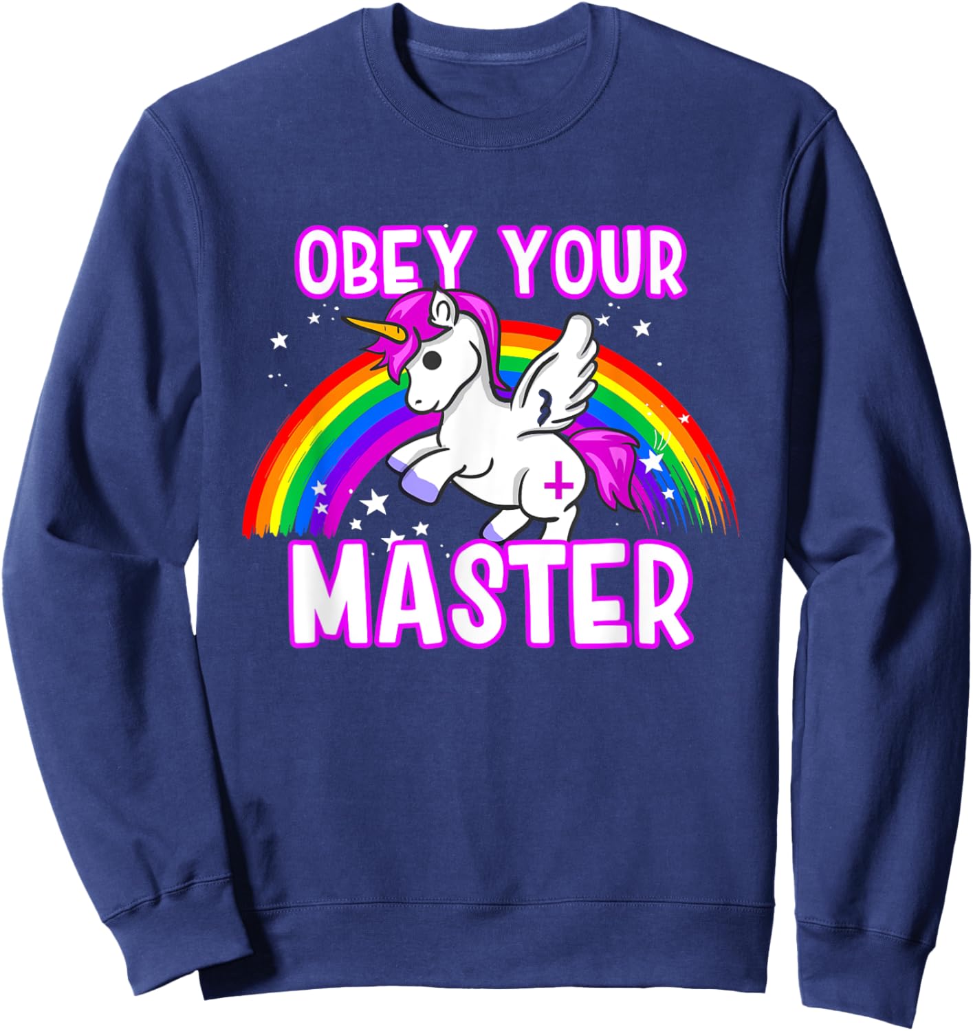 Obey Your Master - Satanic Unicorn - Anti Religion Metal Sweatshirt - Sweatshirt | Navy