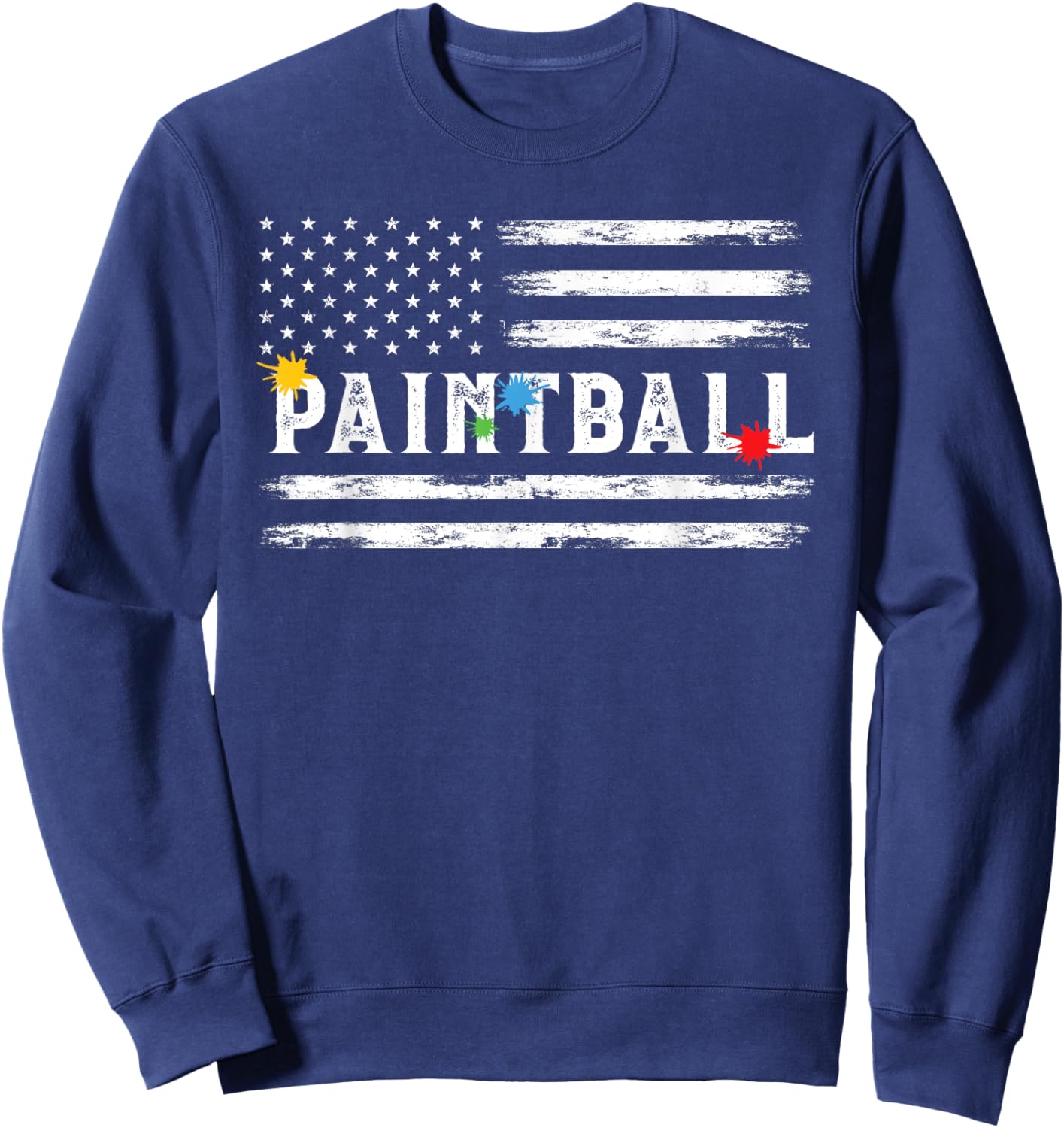 Vintage American USA Flag Paintball Player Paintballing Men Sweatshirt - Sweatshirt | Navy