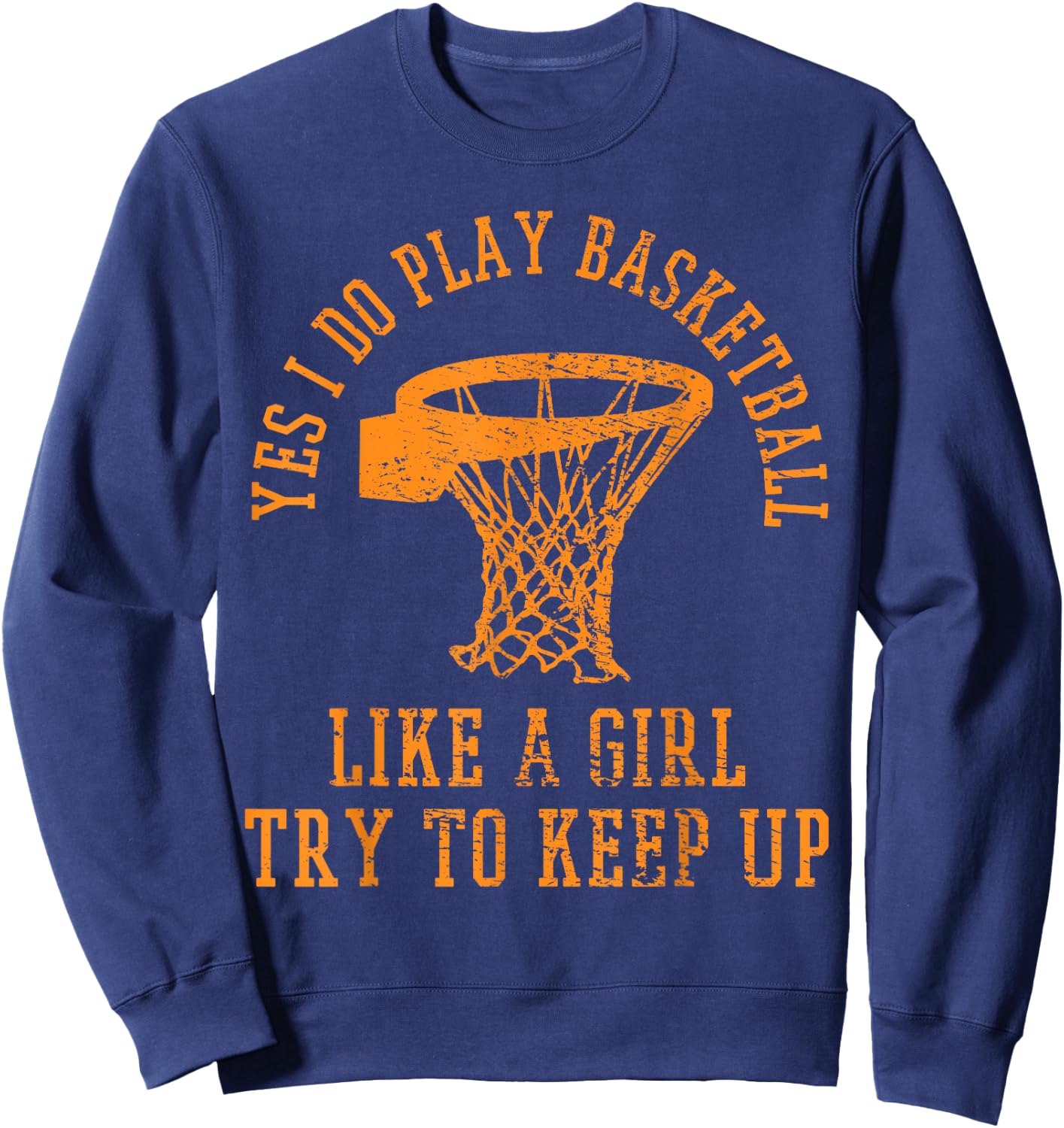 Basketball Girl Vintage Sweatshirt - Sweatshirt | Navy