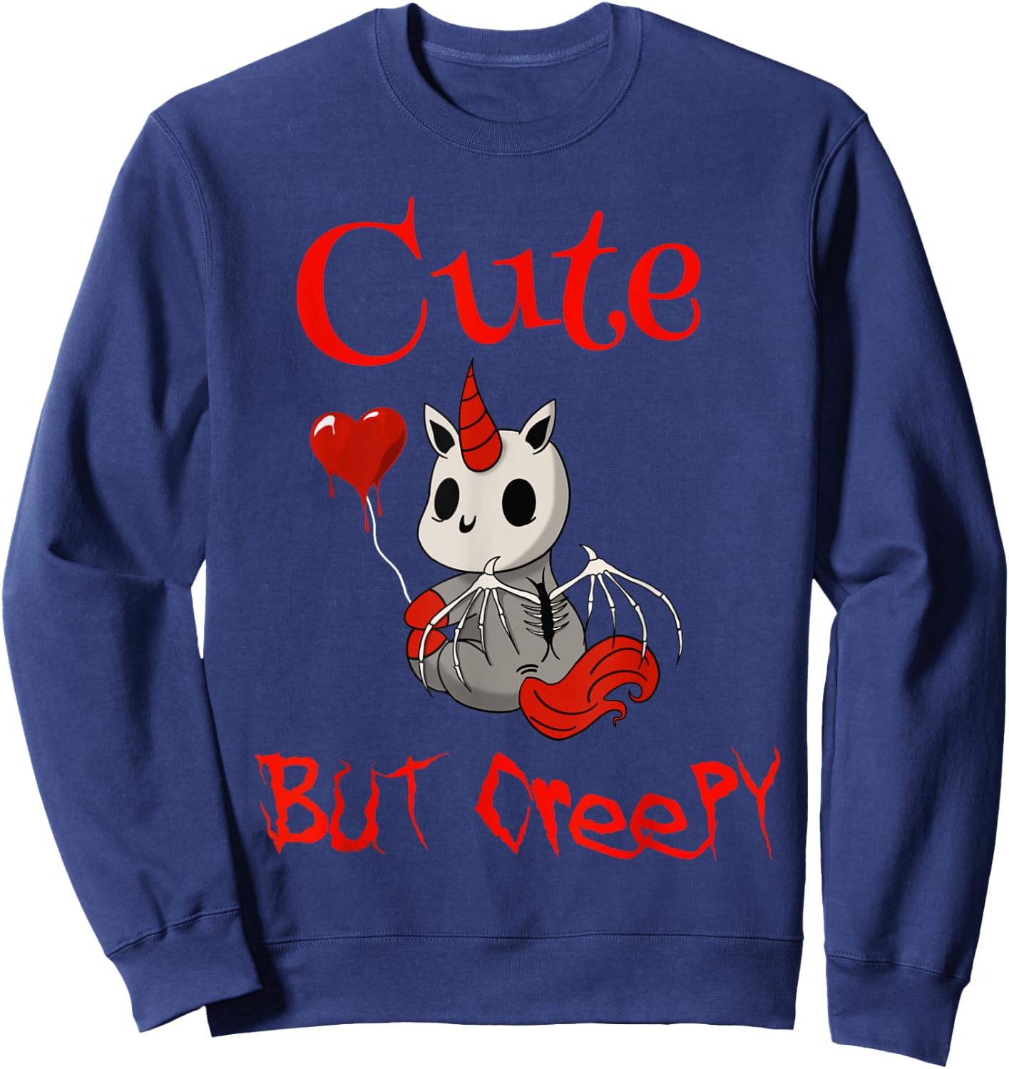 Cute but creepy dead demonic scary unicorn Sweatshirt - Sweatshirt | Navy