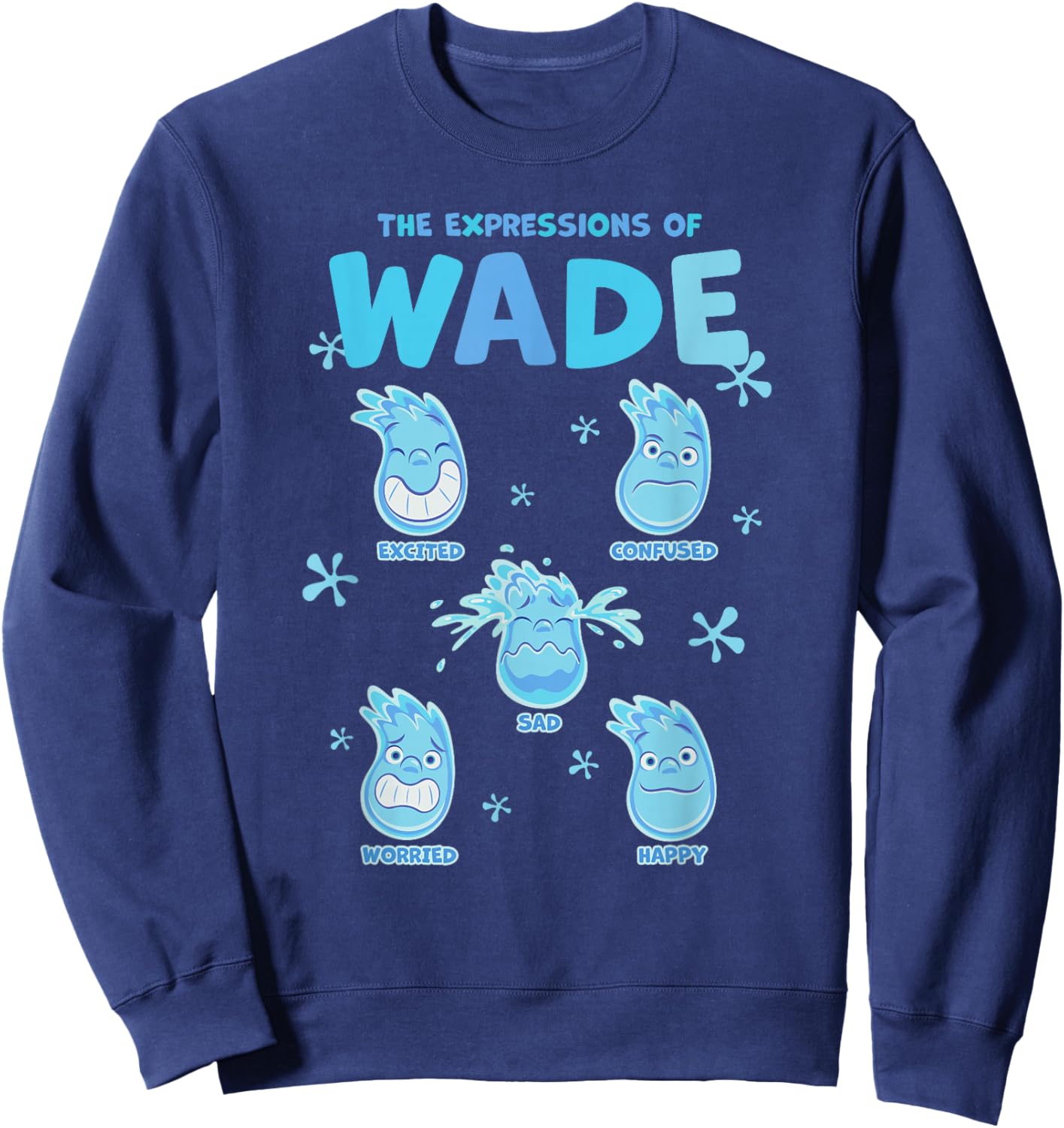 Disney Pixar Elemental The Expressions Of Wade Poster Sweatshirt - Sweatshirt | Navy