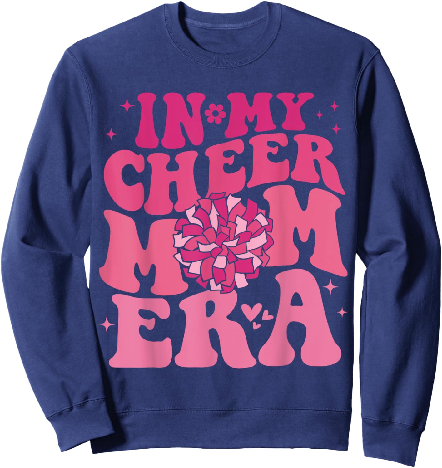 In My Cheer Mom Era Groovy Cheerleading Football Mom Women Sweatshirt - Sweatshirt | Navy