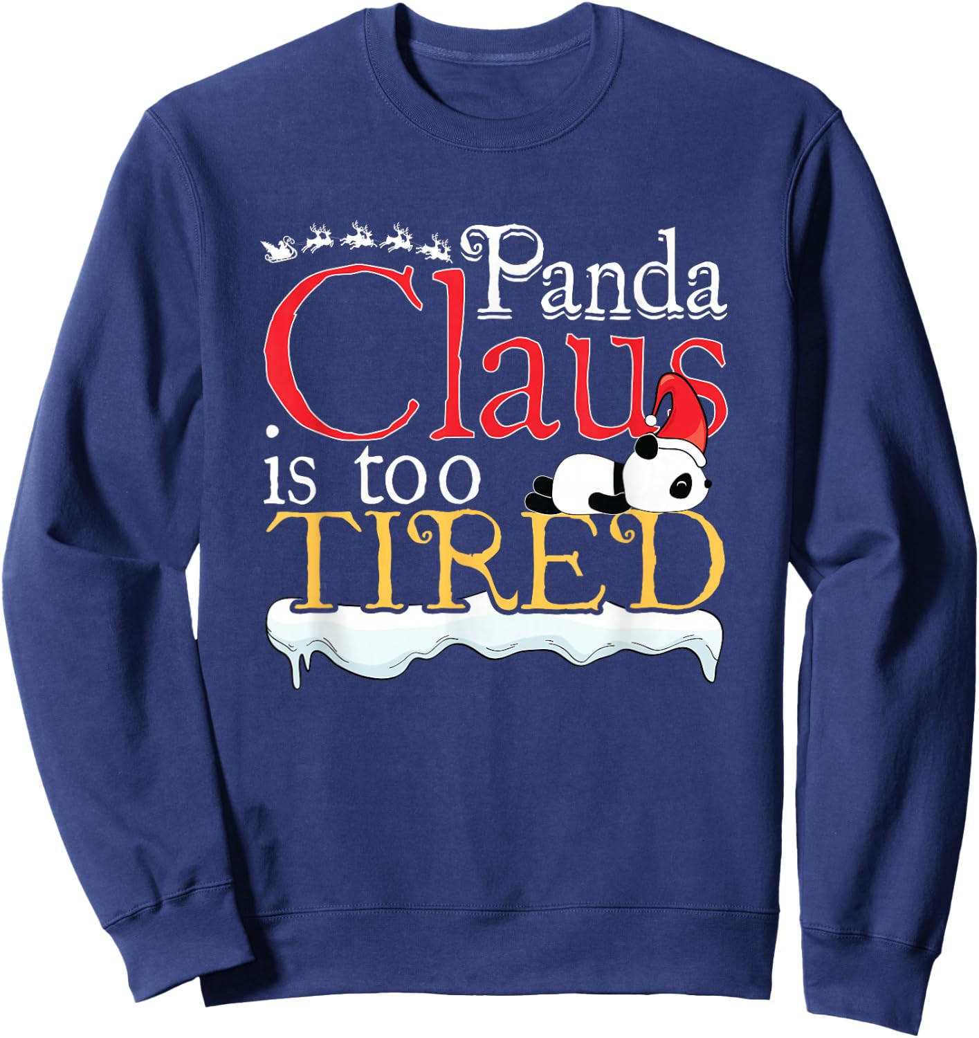 Panda Bear Cute Animal Lover Funny Panda Ugly Christmas Sweatshirt - Sweatshirt | Navy
