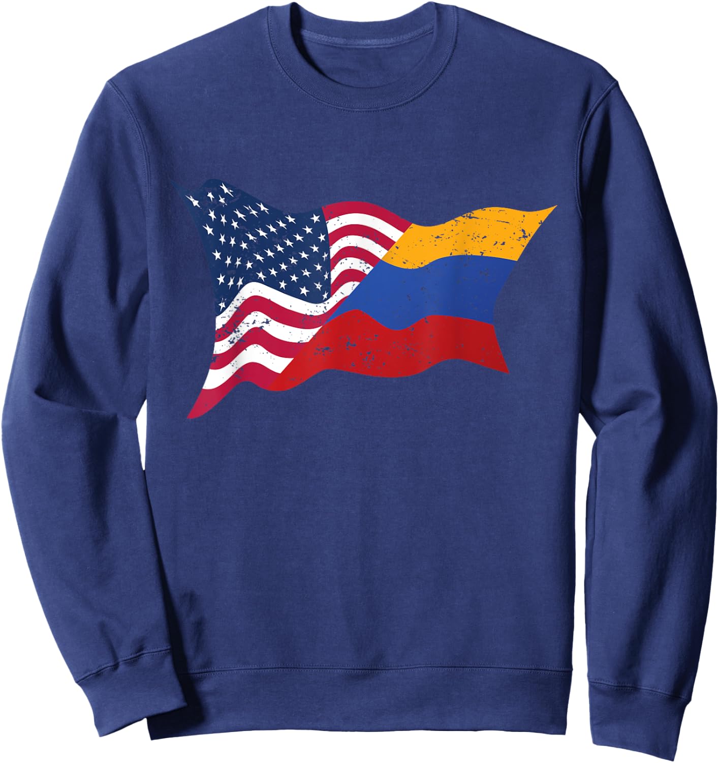 Colombia Dual Citizen American USA Flag Colombian Gift Sweatshirt - Sweatshirt | Navy