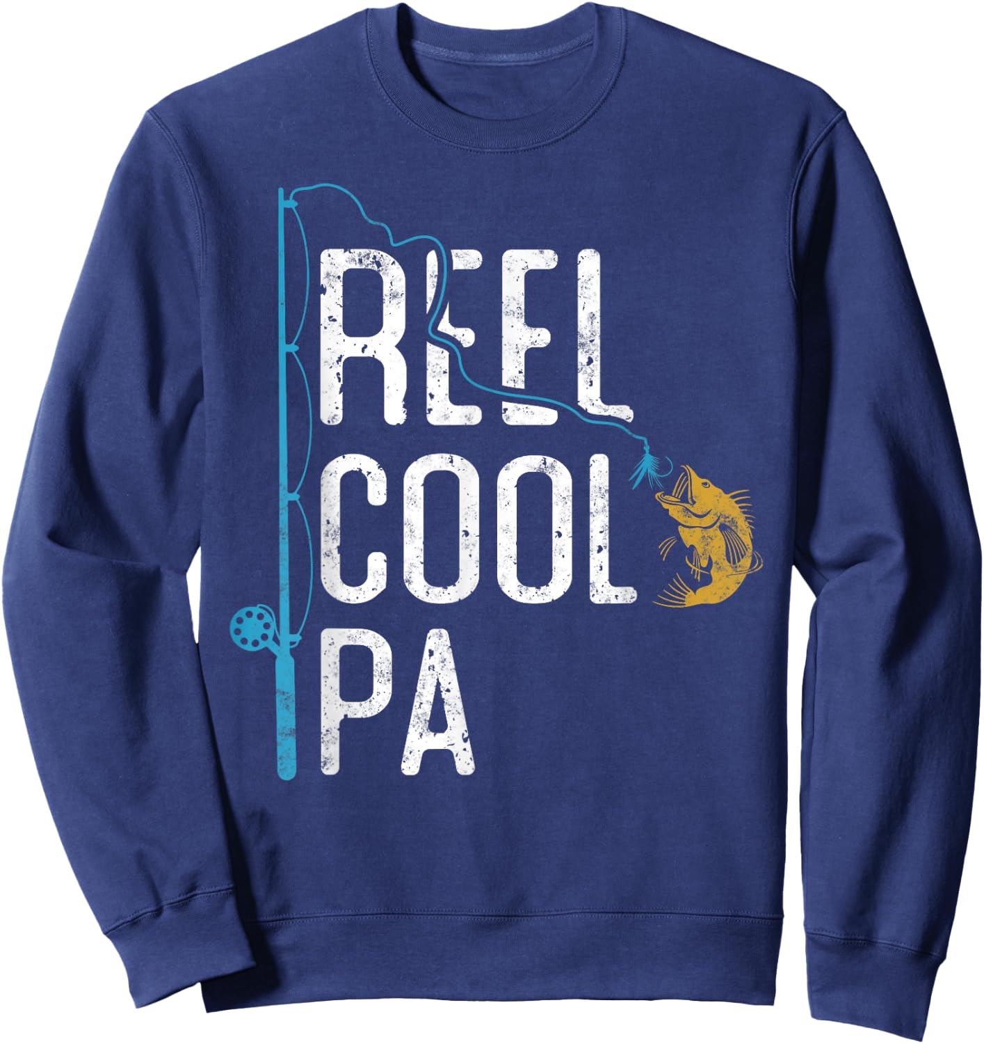 Fishing Reel cool Pa Father’s Day Gift Fisherman Pa Sweatshirt - Sweatshirt | Navy