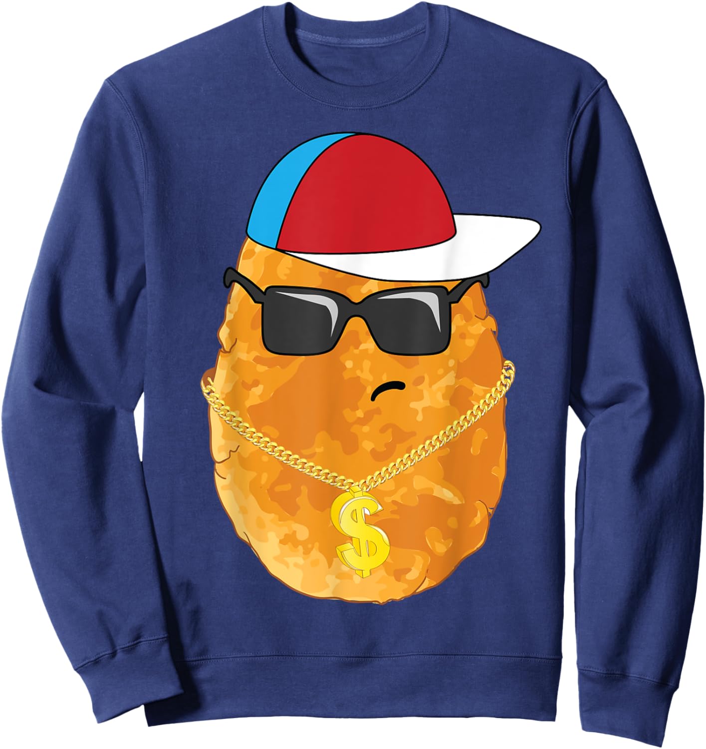 Cool Chicken Nugget Art For Boys Kids Chicken Nugget Lover Sweatshirt - Sweatshirt | Navy