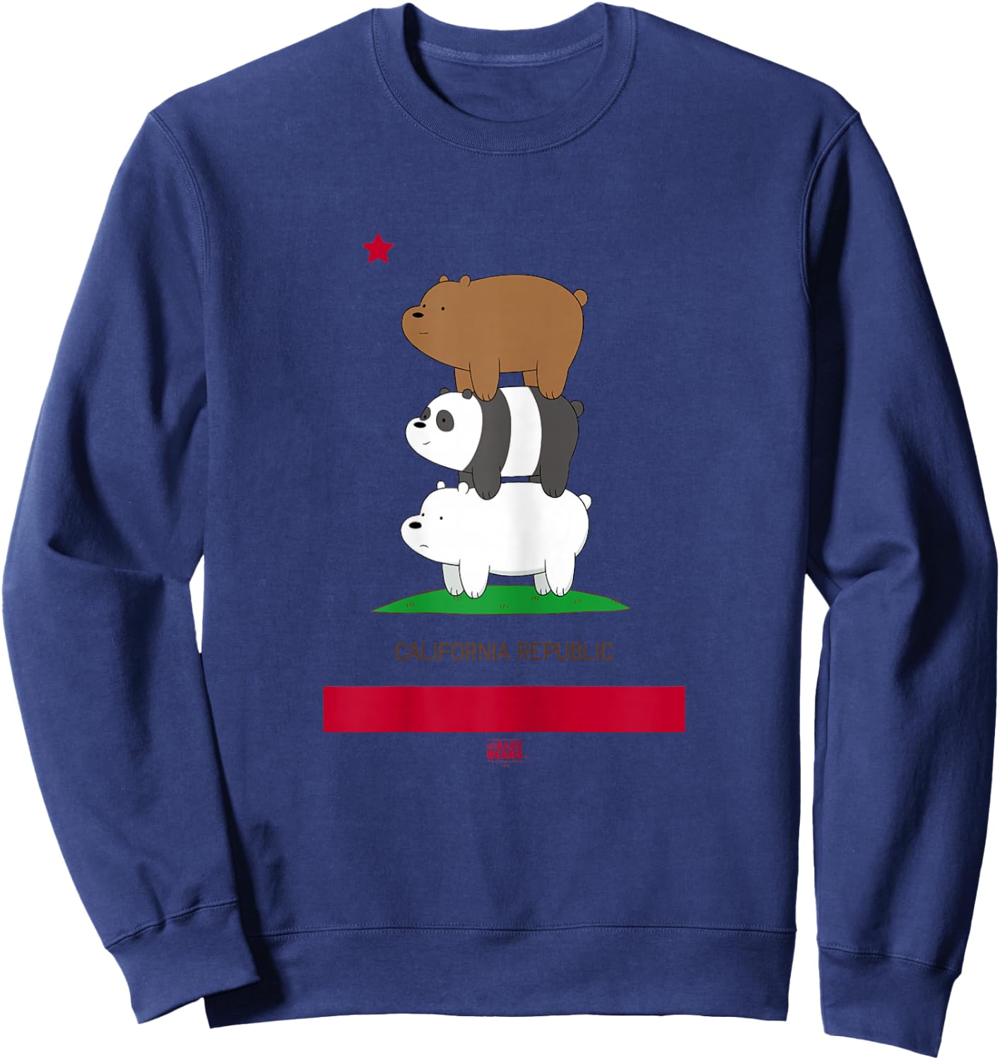 We Bare Bears California Flag Sweatshirt - Sweatshirt | Navy