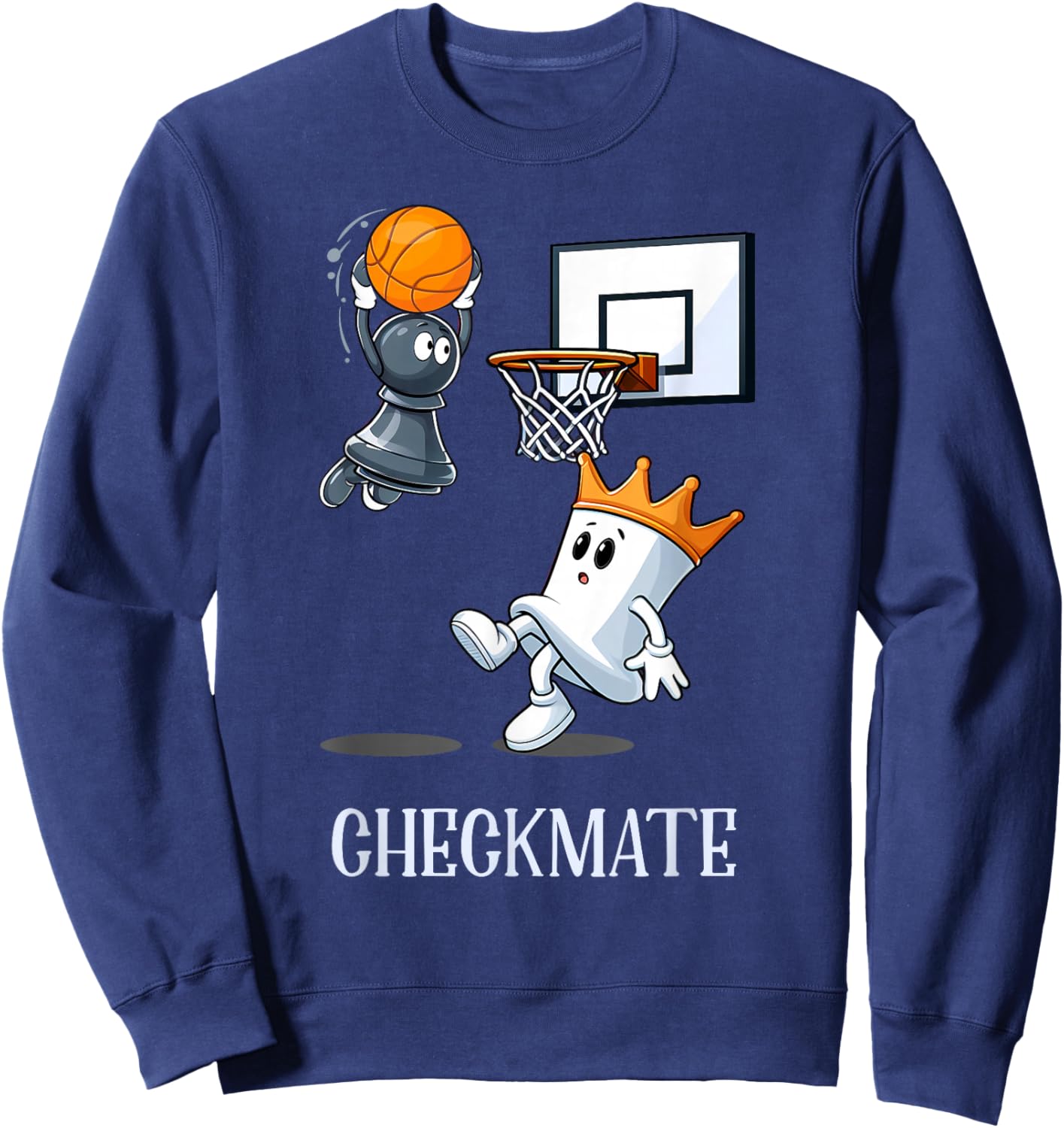 Checkmate Chess And Basketball Gift Chess Fun Gift Sweatshirt - Sweatshirt | Navy