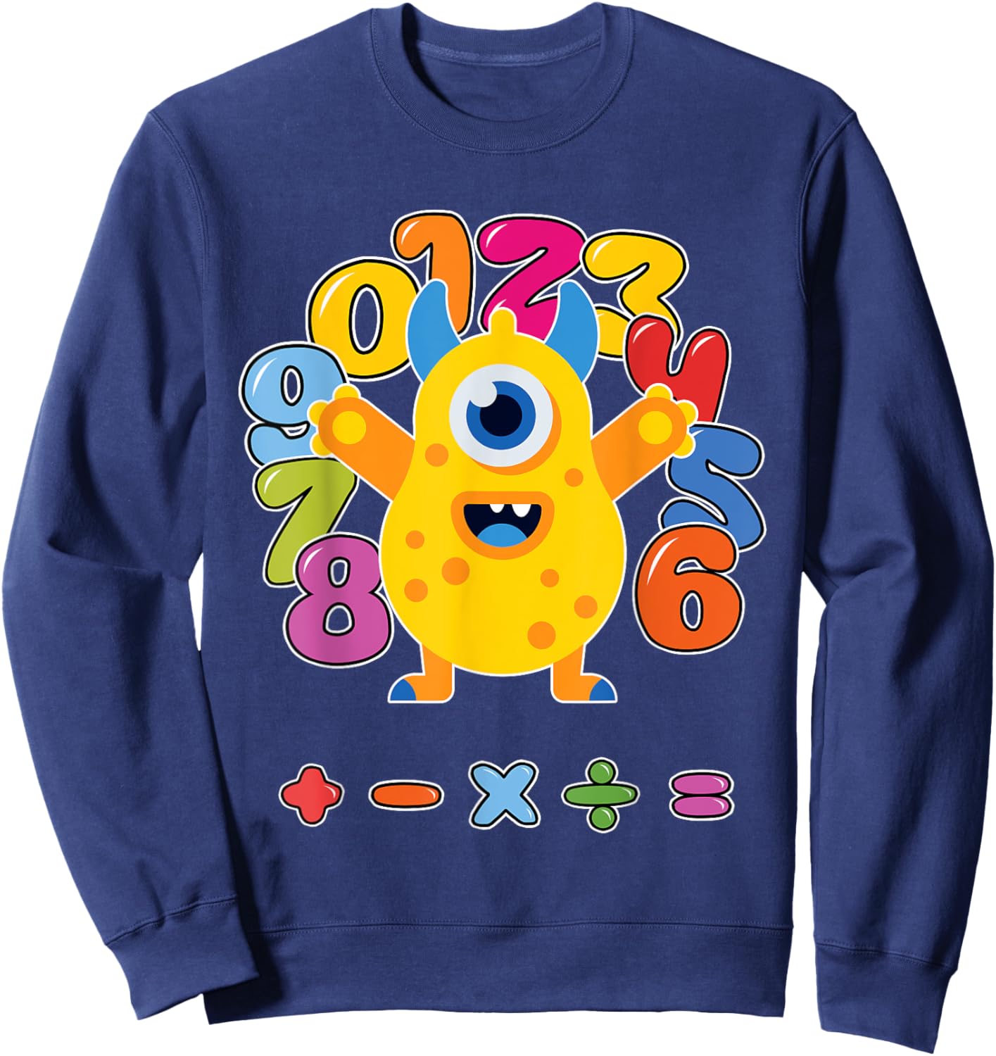 Number t shirts kids number day costume cool monster costume Sweatshirt - Sweatshirt | Navy