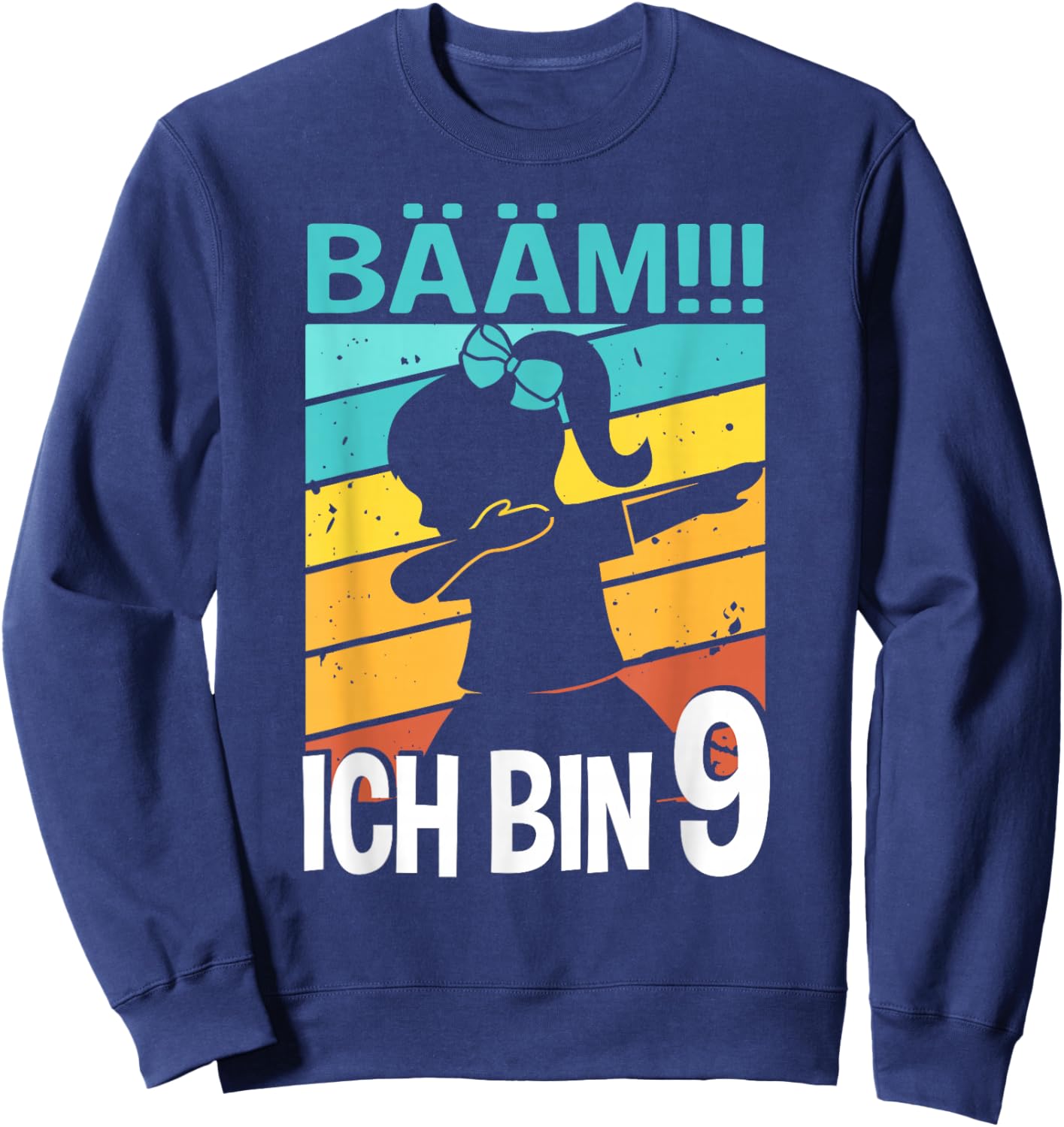 Mädchen Tanzen Bääm Ich bin 9 Jahre Dab Geburtstag Sweatshirt - Sweatshirt | Navy