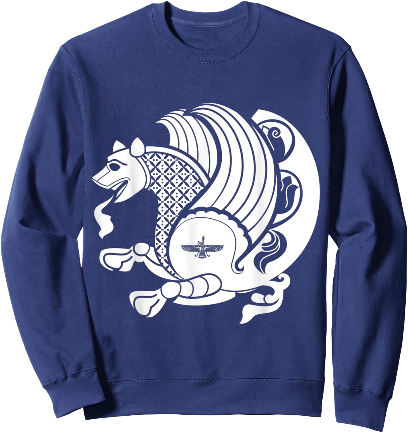Persian Healing Simurgh Farvahar of Achaemenids & Sassanids Sweatshirt - Sweatshirt | Navy