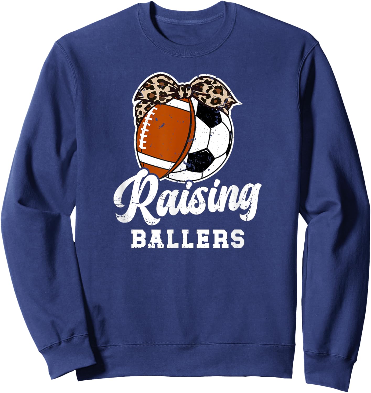 Raising Ballers Soccer Football Mom Soccer Football Mama Sweatshirt - Sweatshirt | Navy