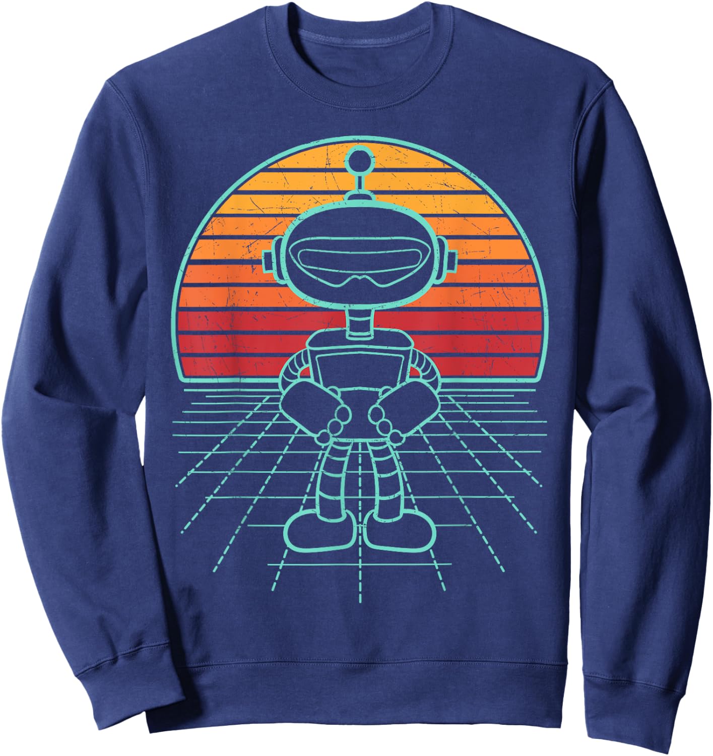 Robot Retro Robotics Lover Roboticist Engineering Science Sweatshirt - Sweatshirt | Navy