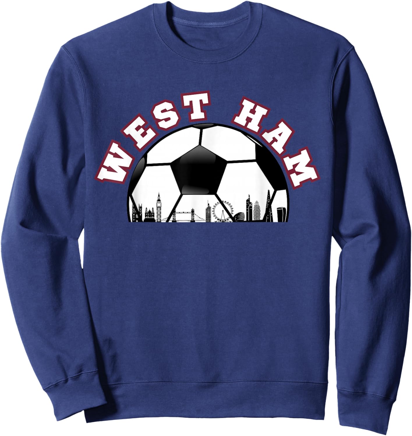 West Ham Shirt West Ham UK Cityscape Skyline Sweatshirt - Sweatshirt | Navy