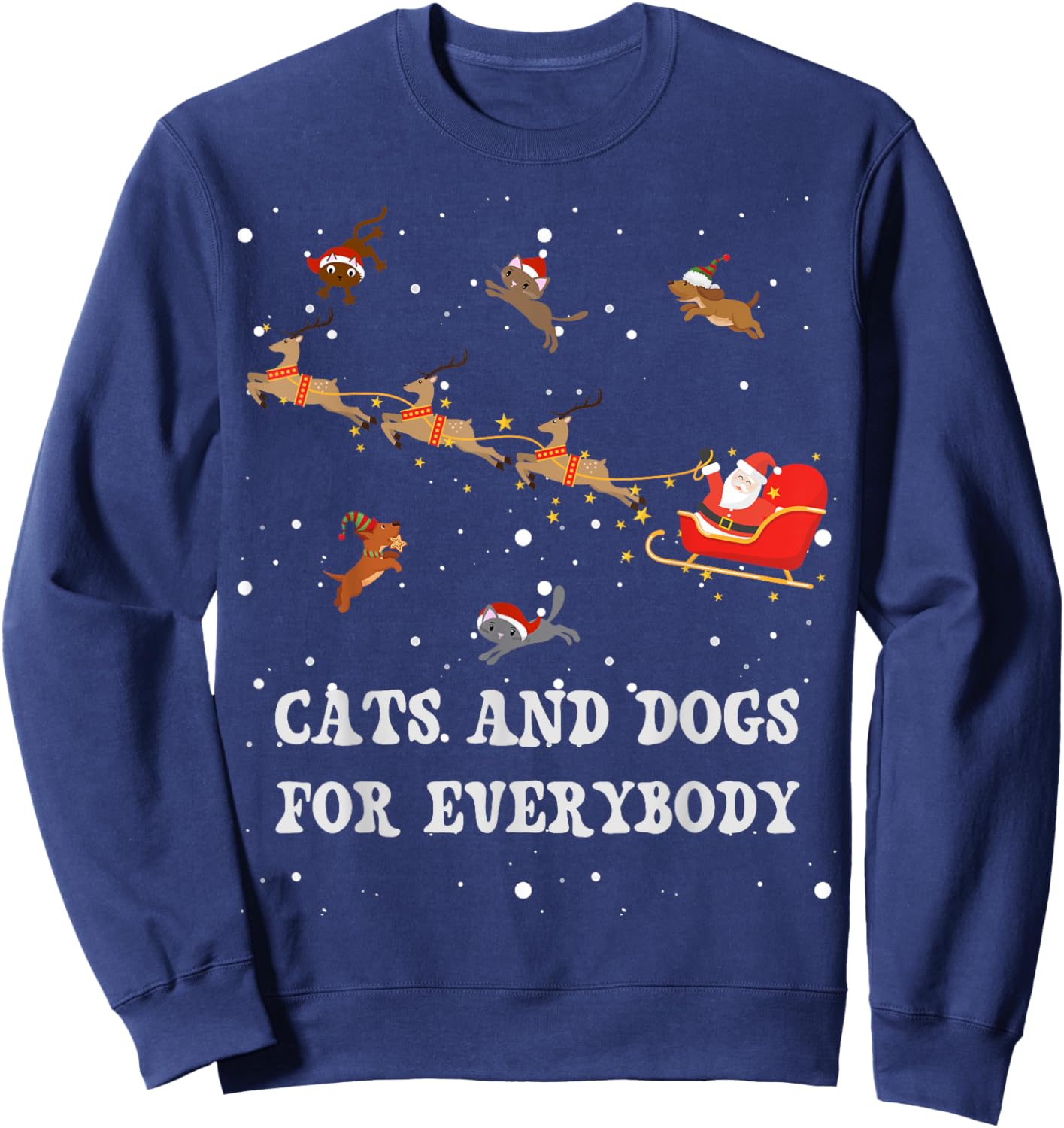 Dogs For Everybody Funny Dog Lovers Christmas Sweatshirt - Sweatshirt | Navy